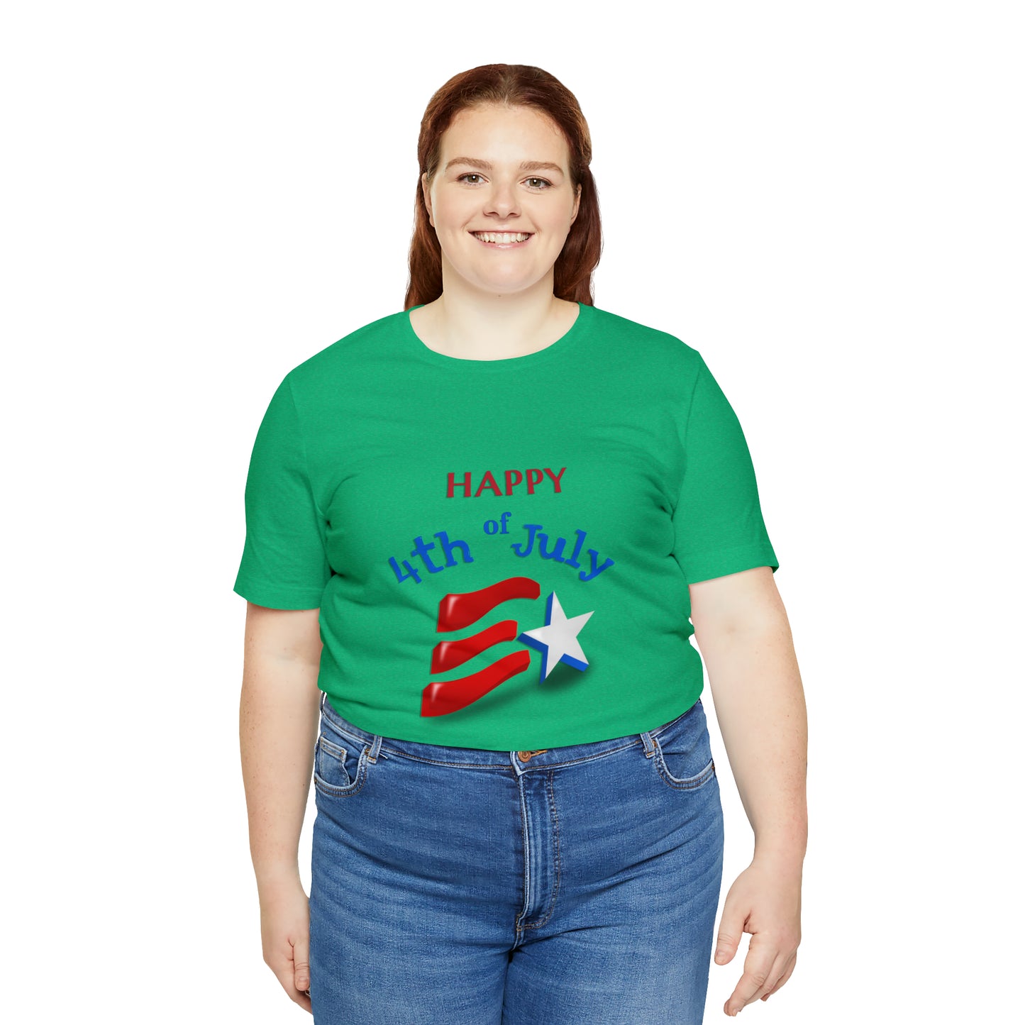 Fourth of July Short Sleeve T-Shirt - Happy 4th of July. Independence Day, Patriotic Fashion, Celebratory T-shirt, American Pride