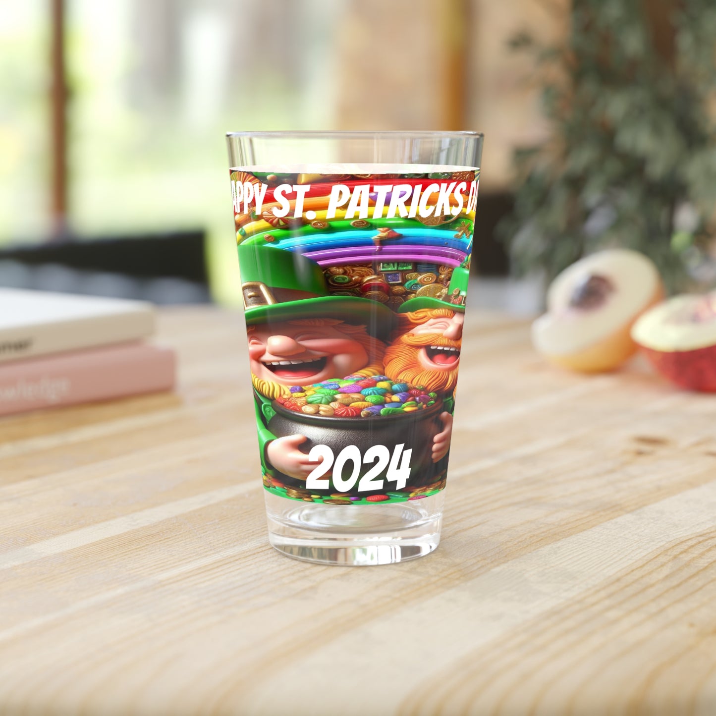 Pint Glass Happy St Patrick's Day 2024 Beer 16 Oz Glass St Patrick's Day Party Gift Gift for Friend Customized Pint Glass