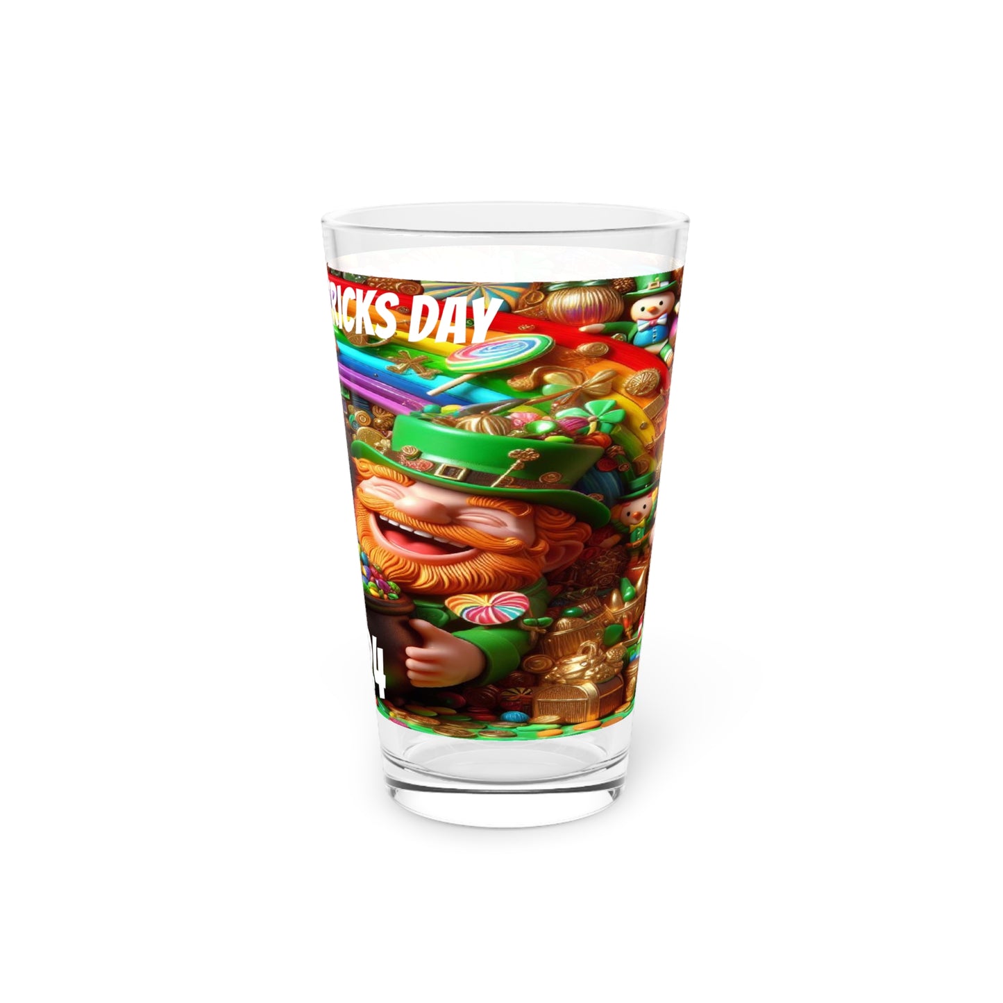 Pint Glass Happy St Patrick's Day 2024 Beer 16 Oz Glass St Patrick's Day Party Gift Gift for Friend Customized Pint Glass