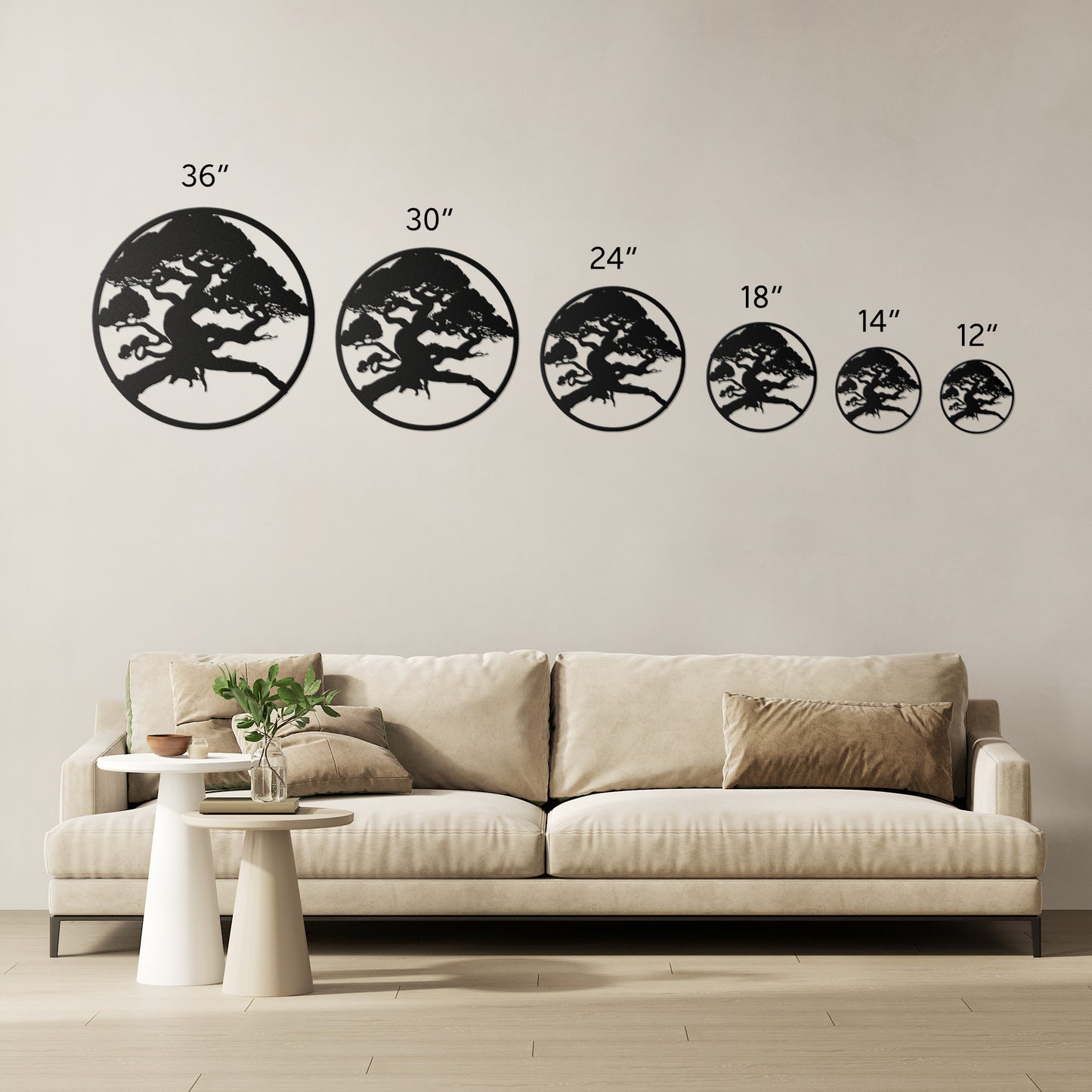 Metal Art Bonsai Tree Wall Art Home Decor, Tree of Life Decor, Metal Art Conversation Piece, Round Metal Art Bonsai Tree, Gift For Her