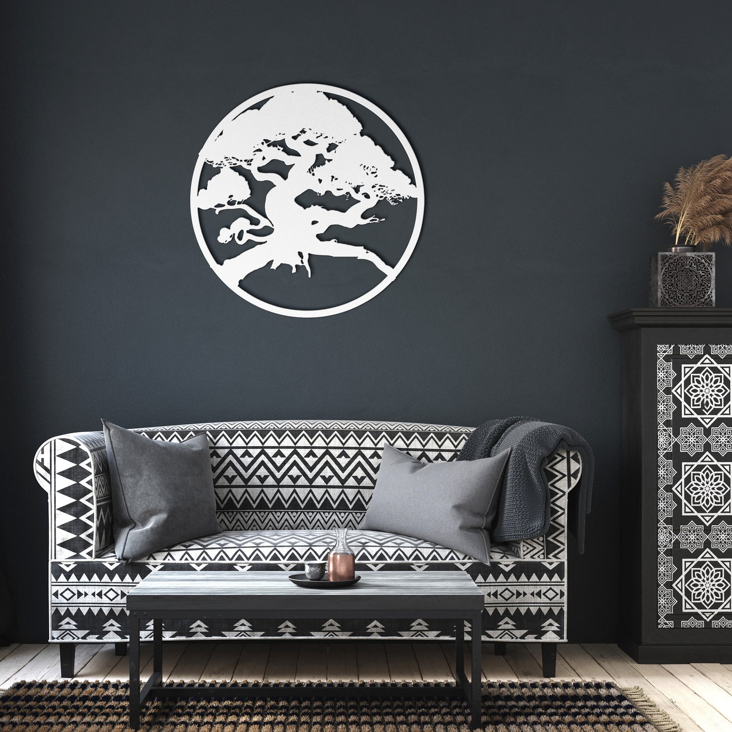 Metal Art Bonsai Tree Wall Art Home Decor, Tree of Life Decor, Metal Art Conversation Piece, Round Metal Art Bonsai Tree, Gift For Her