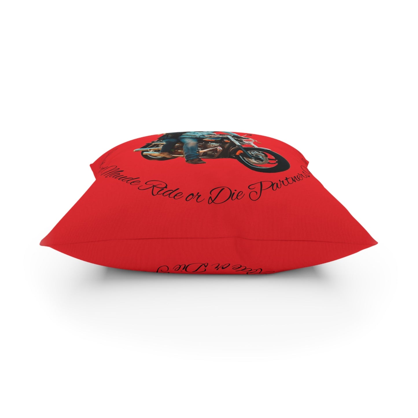 Personalized Valentines Ride or Die Throw Pillow Riding Couples Couch Pillow. Personalize With Picture and Names - Pink
