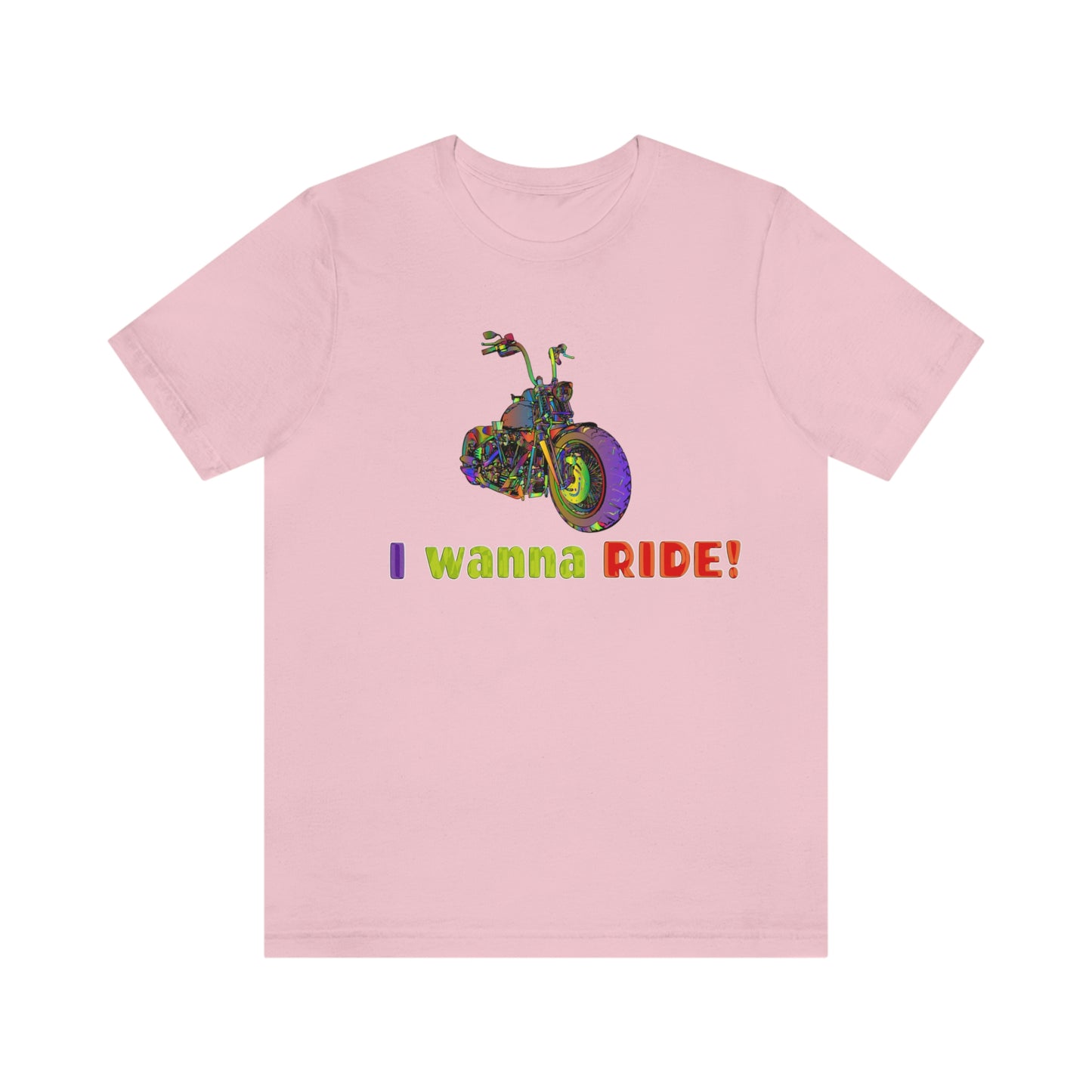Motorcycle Short Sleeve T-Shirt - I wanna ride! Woman Biker Shirt, Harley T-shirt, Biker Gift, Motorcycle Rider Gift, Biker Tshirt, Riding