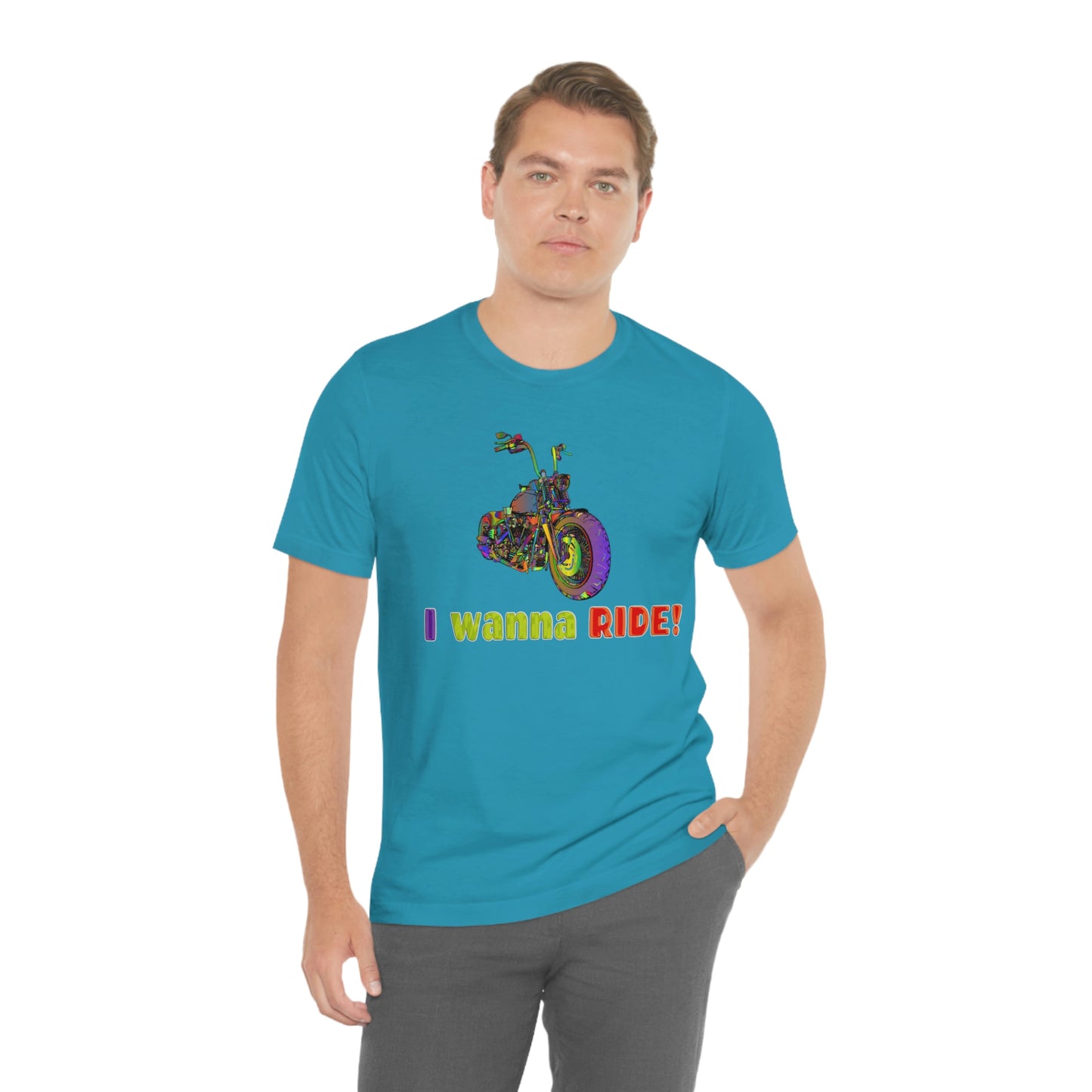 Short Sleeve T-Shirt - I wanna ride! Woman Biker Shirt, Harley T-shirt, Biker Gift, Motorcycle Rider Gift, Biker Tshirt, Riding