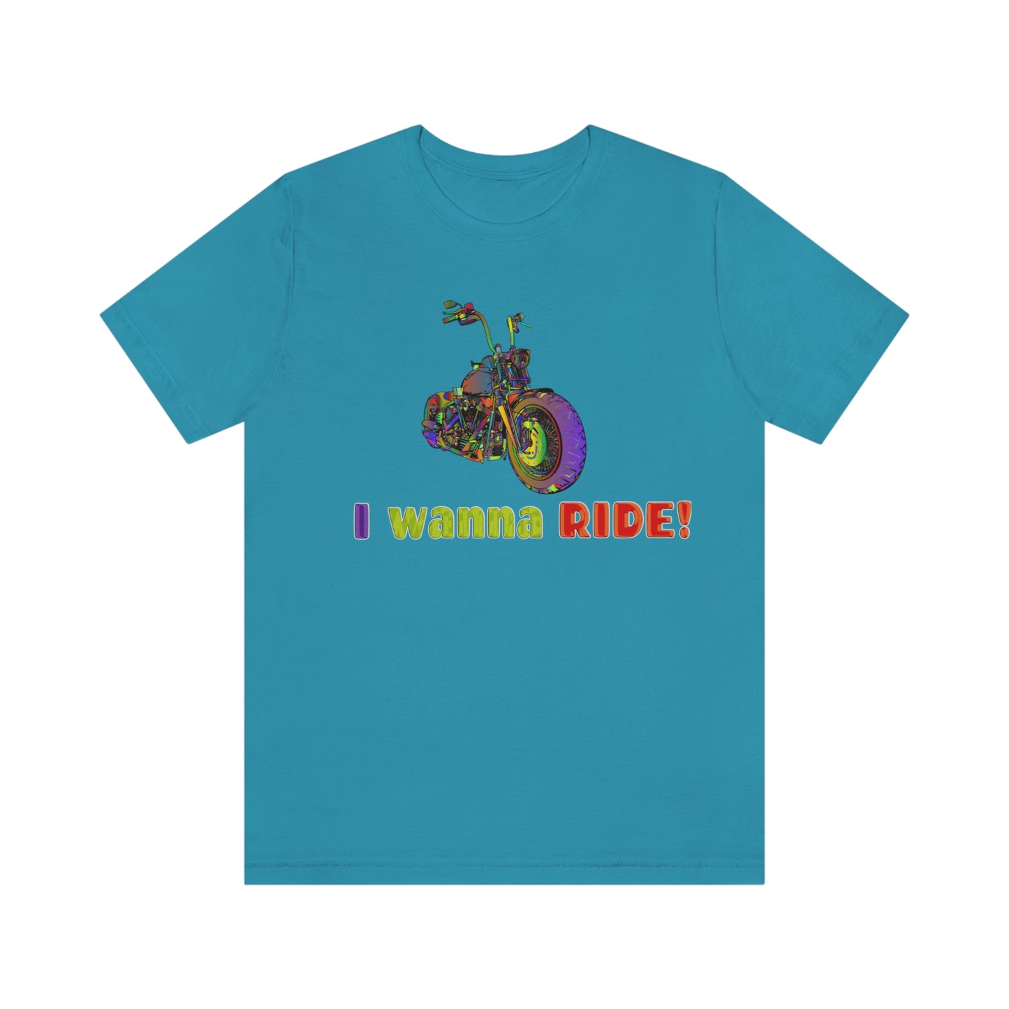 Short Sleeve T-Shirt - I wanna ride! Woman Biker Shirt, Harley T-shirt, Biker Gift, Motorcycle Rider Gift, Biker Tshirt, Riding