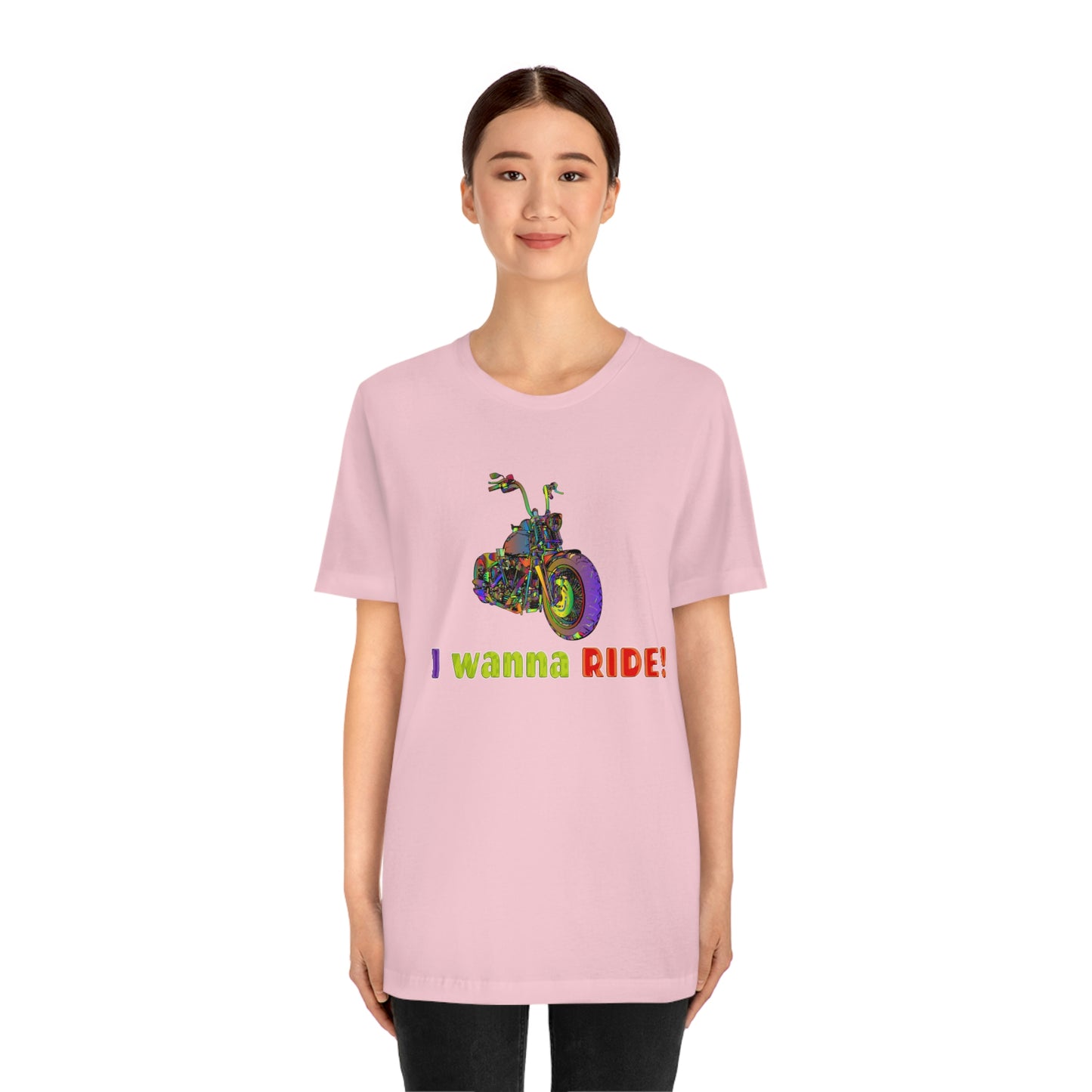 Motorcycle Short Sleeve T-Shirt - I wanna ride! Woman Biker Shirt, Harley T-shirt, Biker Gift, Motorcycle Rider Gift, Biker Tshirt, Riding
