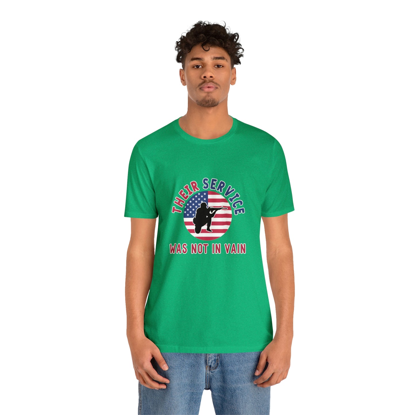 Memorial Day Short Sleeve T-Shirt - Their service was not in vain. Veterans, Military, Patriotism, Gift Ideas, Tribute, Memorial Gift
