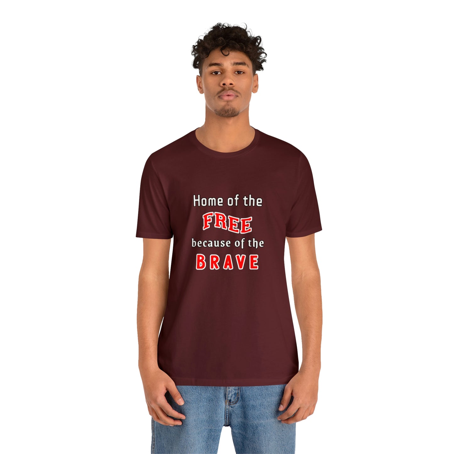 Memorial Day Short Sleeve T-Shirt - Home of the free because of the brave.