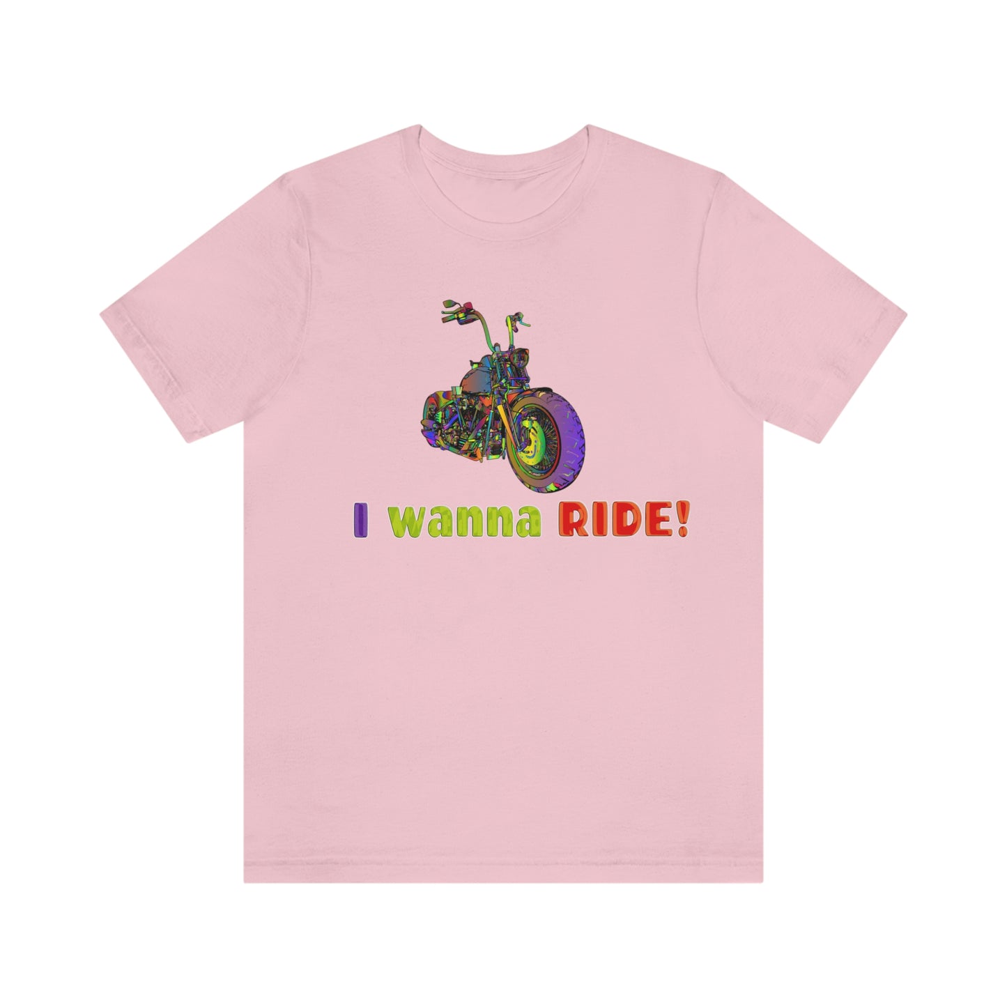 Short Sleeve T-Shirt - I wanna ride! Woman Biker Shirt, Harley T-shirt, Biker Gift, Motorcycle Rider Gift, Biker Tshirt, Riding
