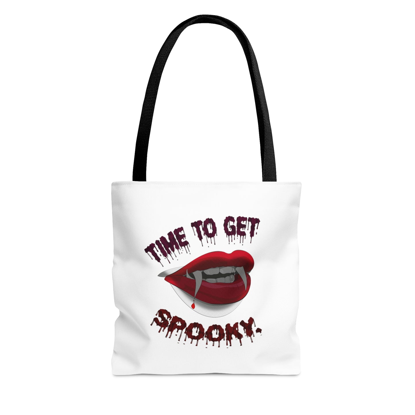 Halloween Large AOP Tote Bag - Time To Get Spooky. - Halloween Storage Tote - Gift Bag - Trick or Treat - Candy Bag - Halloween Treat Bags