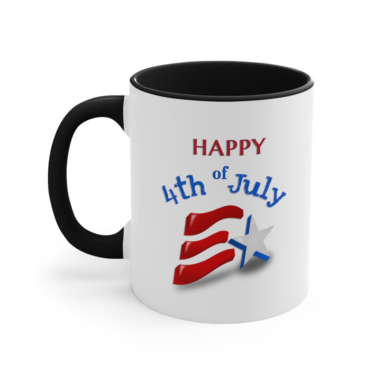 Fourth of July Coffee Mug - Happy 4th of July. - Independence Day, Patriotic Mug, Holiday Drinkware, Patriotic Cup