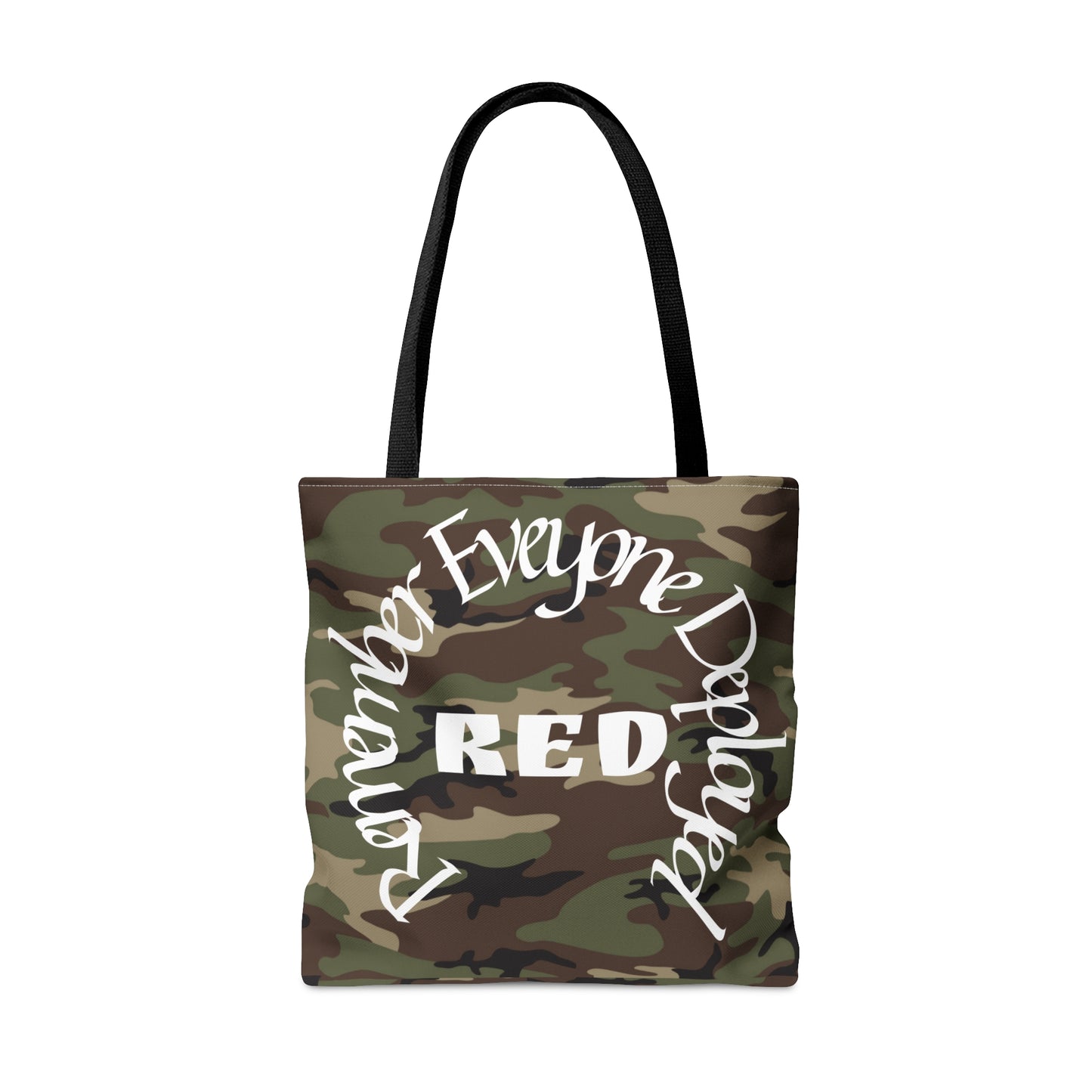 Remember Everyone Deployed Reusable Woodland Tote Bag US Army Deployment Navy Marines Coast Guard Eco Friendly