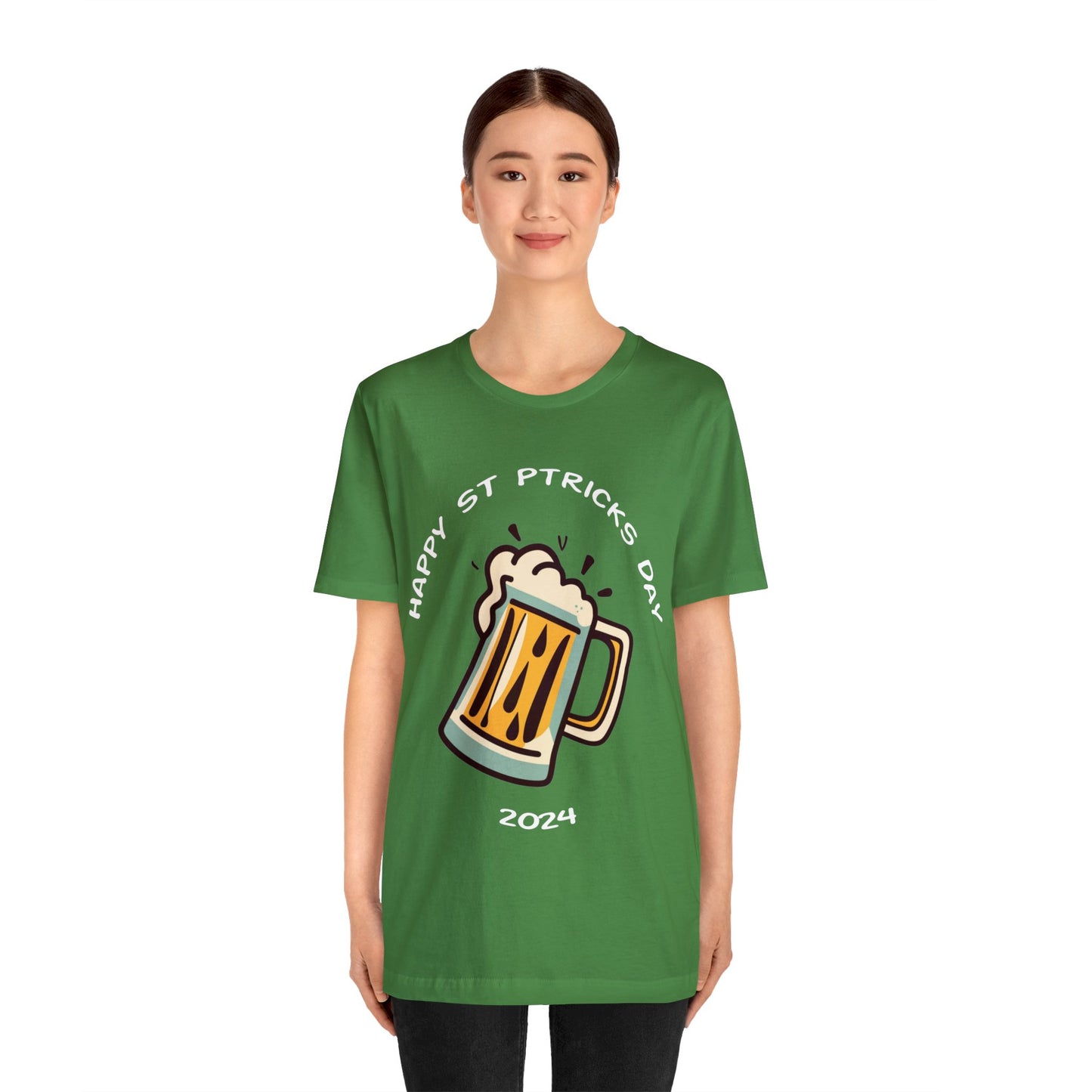 St Patrick's Day 2024 Beer Mug Green T- Shirt With Irish Toast On Back Party Shirt Bar Shirt Lucky Shirt Irish Luck Shirt Irish Toast Shirt