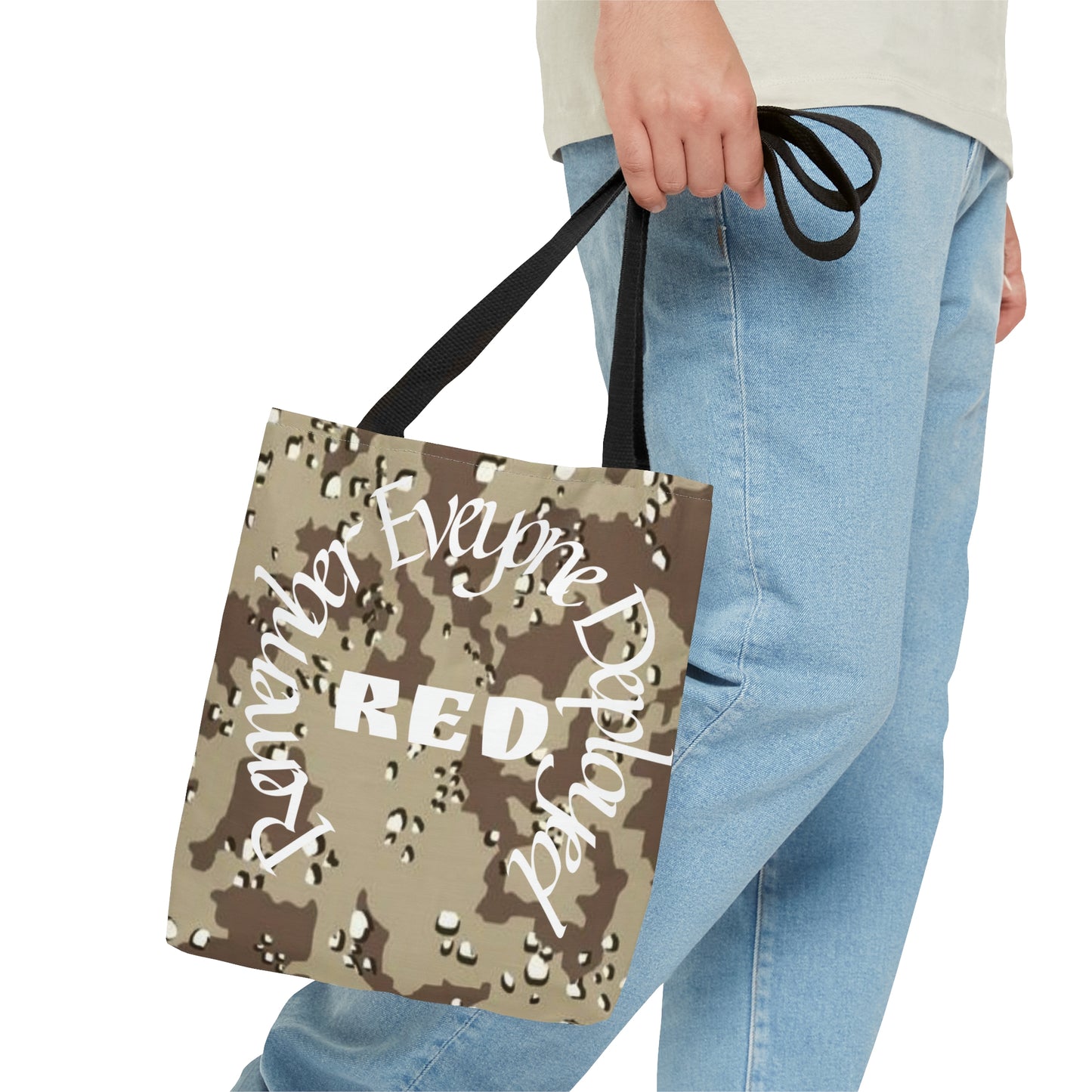 Remember Everyone Deployed Reusable Desert Tote Bag US Army Deployment Navy Marines Coast Guard Eco Friendly