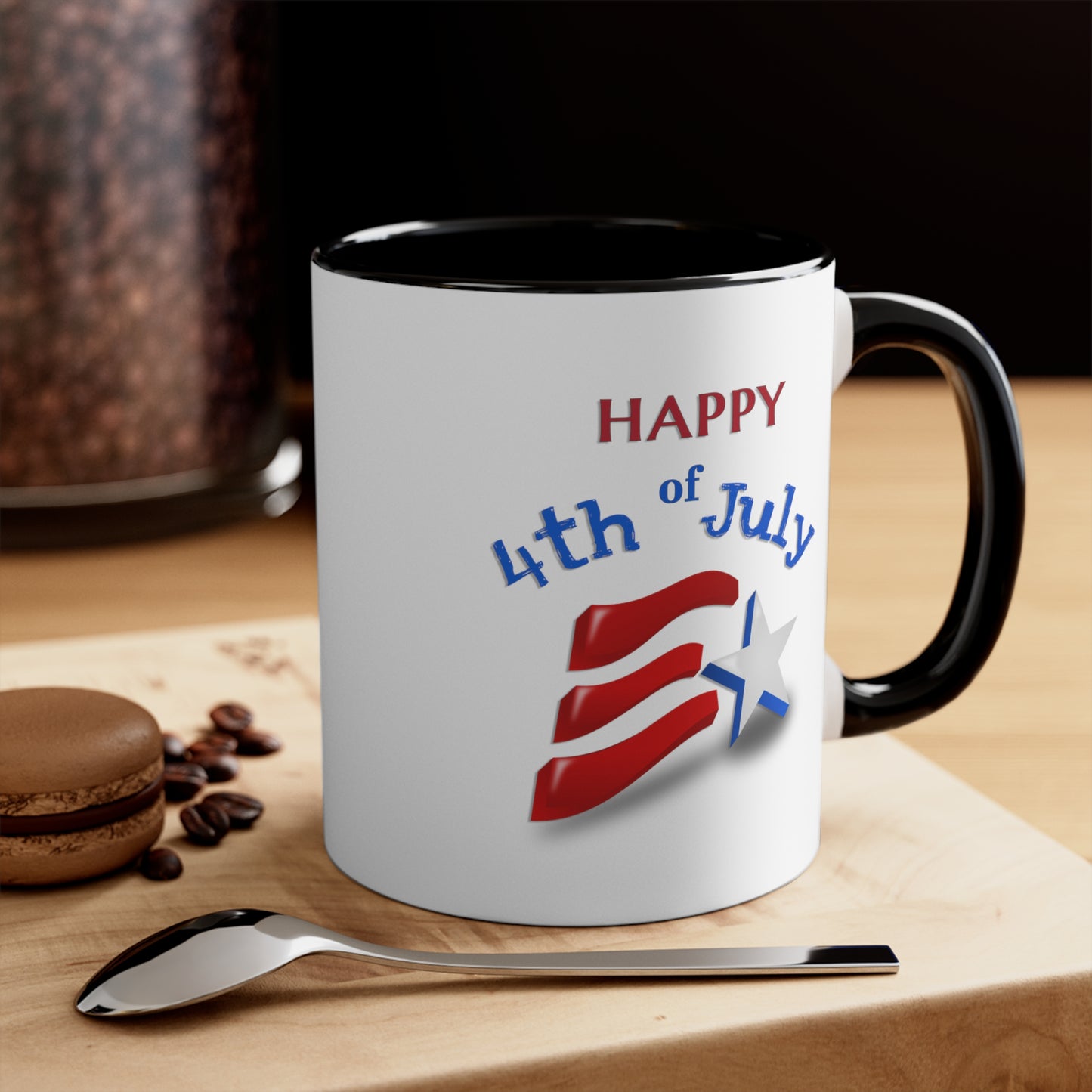 Fourth of July Coffee Mug - Happy 4th of July. - Independence Day, Patriotic Mug, Holiday Drinkware, Patriotic Cup