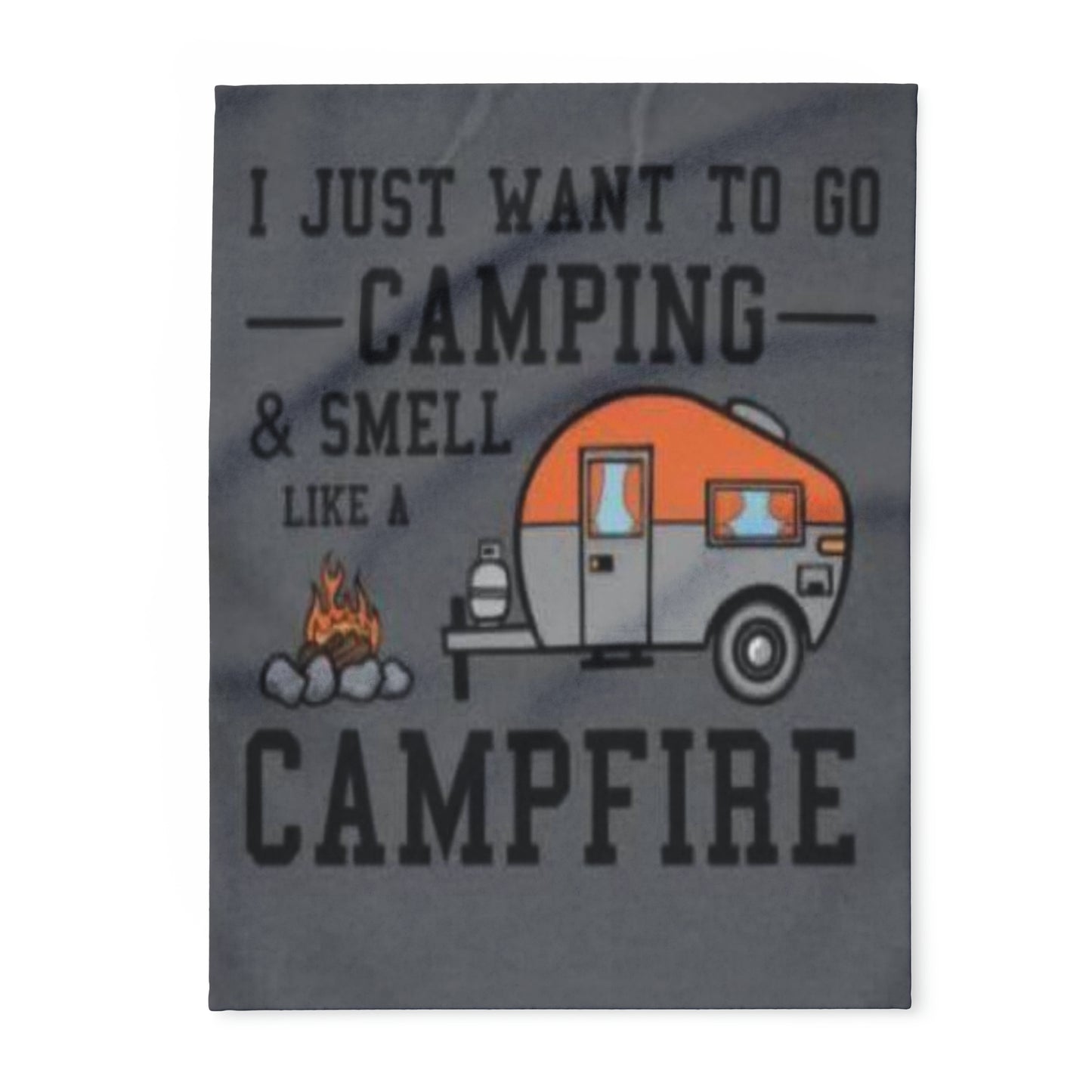 Camping Campfire Plush Blanket, Camp Blanket, Camping Gift RV Accessories for Inside, Outdoor Lover Gift, Nature Lover Gift, RV Gift