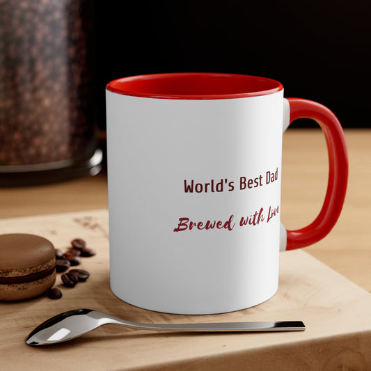 Father's Day Coffee Mug - World's Best Dad, Brewed with Love. Father's Day gift, Coffee Lover, dad gift, ceramic cup,  Gift Ideas