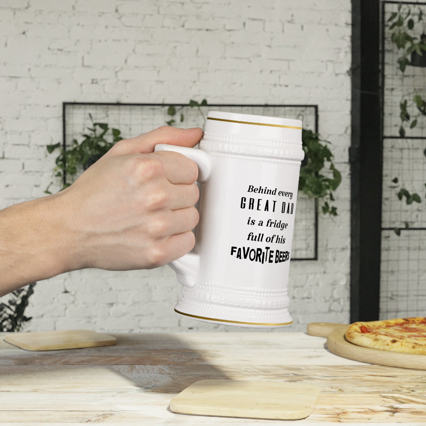 Father's Day Beer Stein - Behind every great dad is a fridge full of his favorite beers.