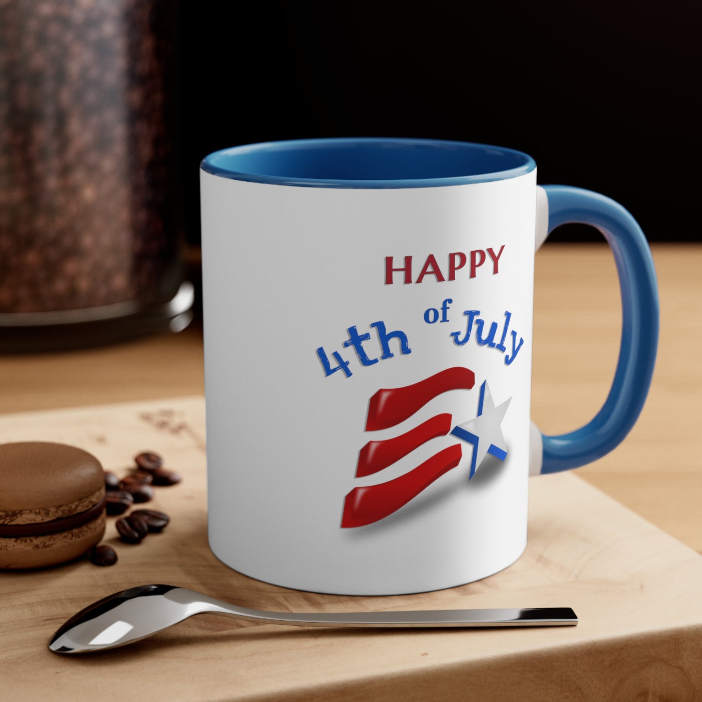 Fourth of July Coffee Mug - Happy 4th of July. - Independence Day, Patriotic Mug, Holiday Drinkware, Patriotic Cup