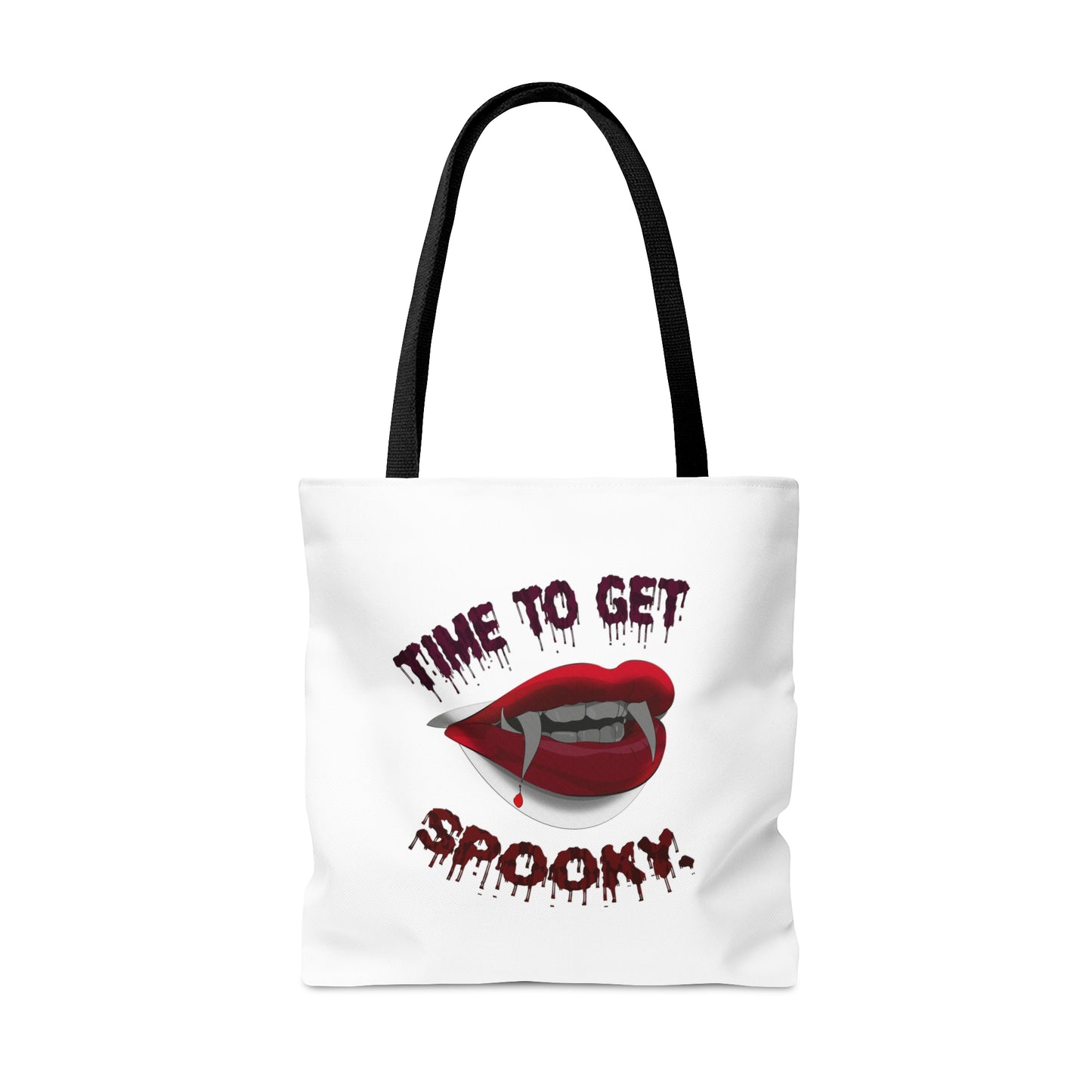 Halloween Large AOP Tote Bag - Time To Get Spooky. - Halloween Storage Tote - Gift Bag - Trick or Treat - Candy Bag - Halloween Treat Bags