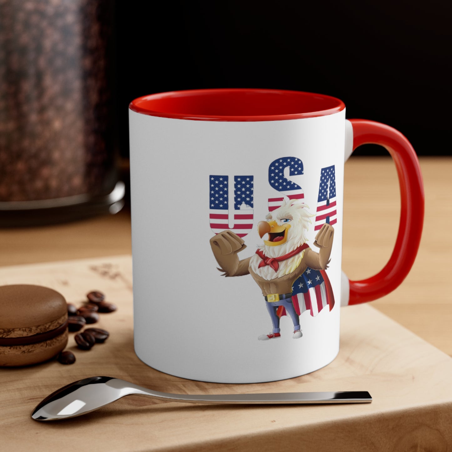 Fourth of July Coffee Mug - USA, Eagle - Patriotic Mug, American Flag Mug, Freedom Mug, Independence Day