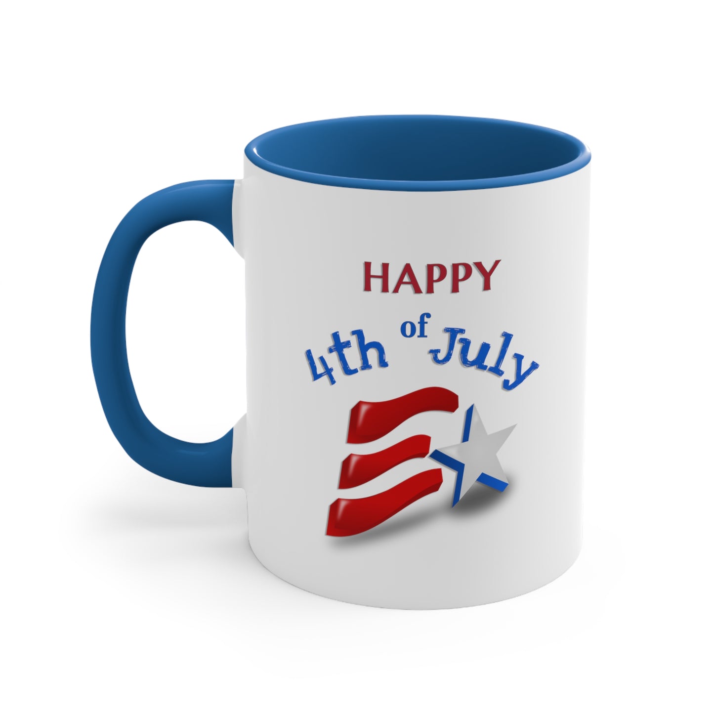 Fourth of July Coffee Mug - Happy 4th of July. - Independence Day, Patriotic Mug, Holiday Drinkware, Patriotic Cup