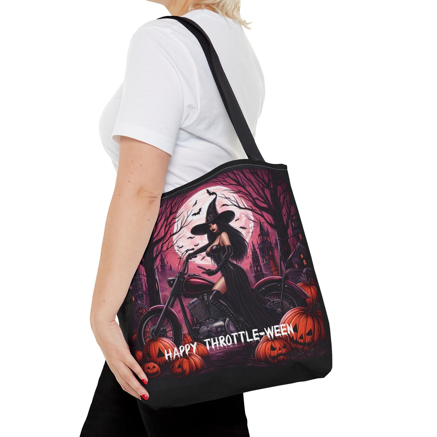 Enchanted Halloween Witch Reusable Tote Bag - Ride into Spooky Style!