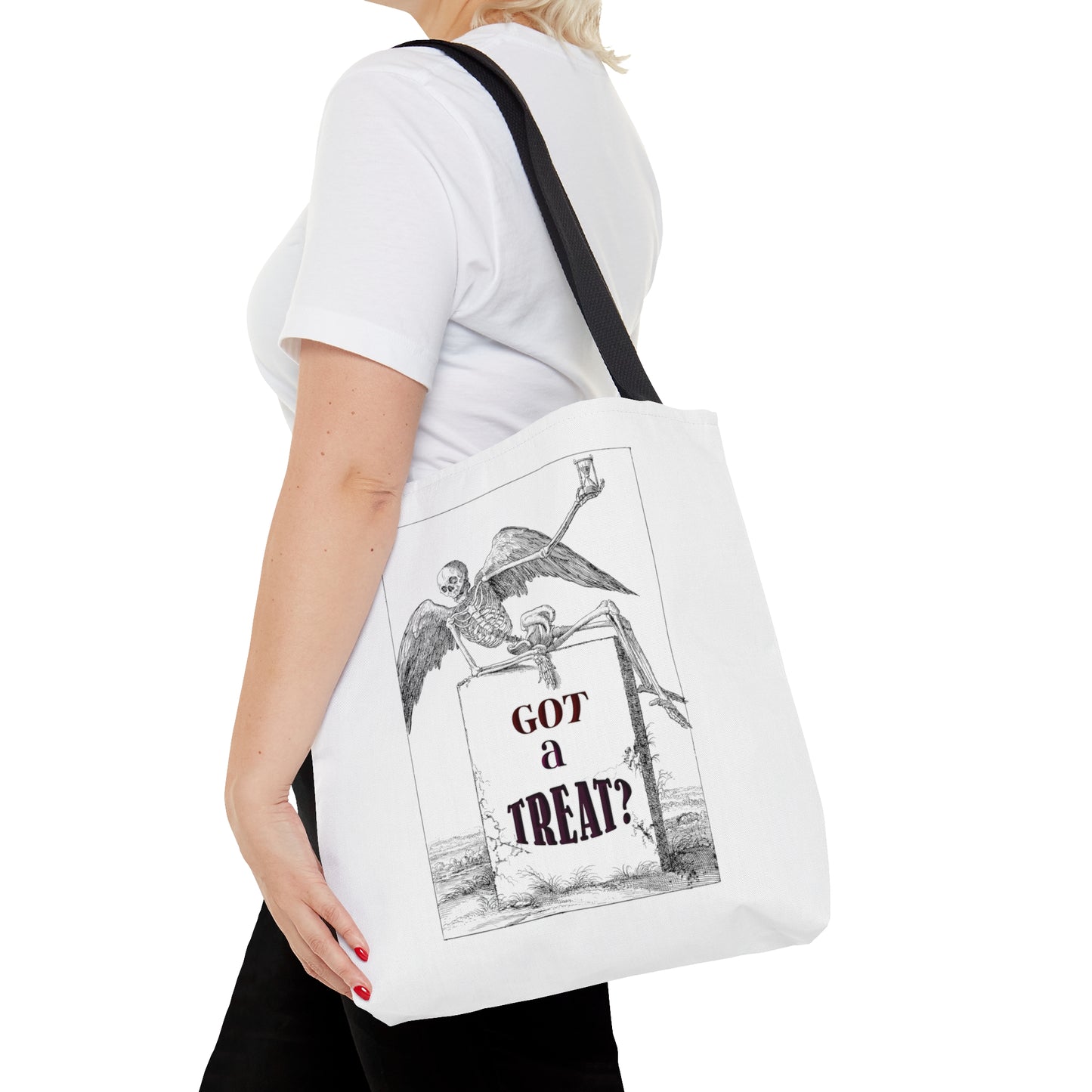 Halloween Large AOP Tote Bag - Got A Treat? - Trick or Treat - Candy Bag - Gift Bag - Spooky Season