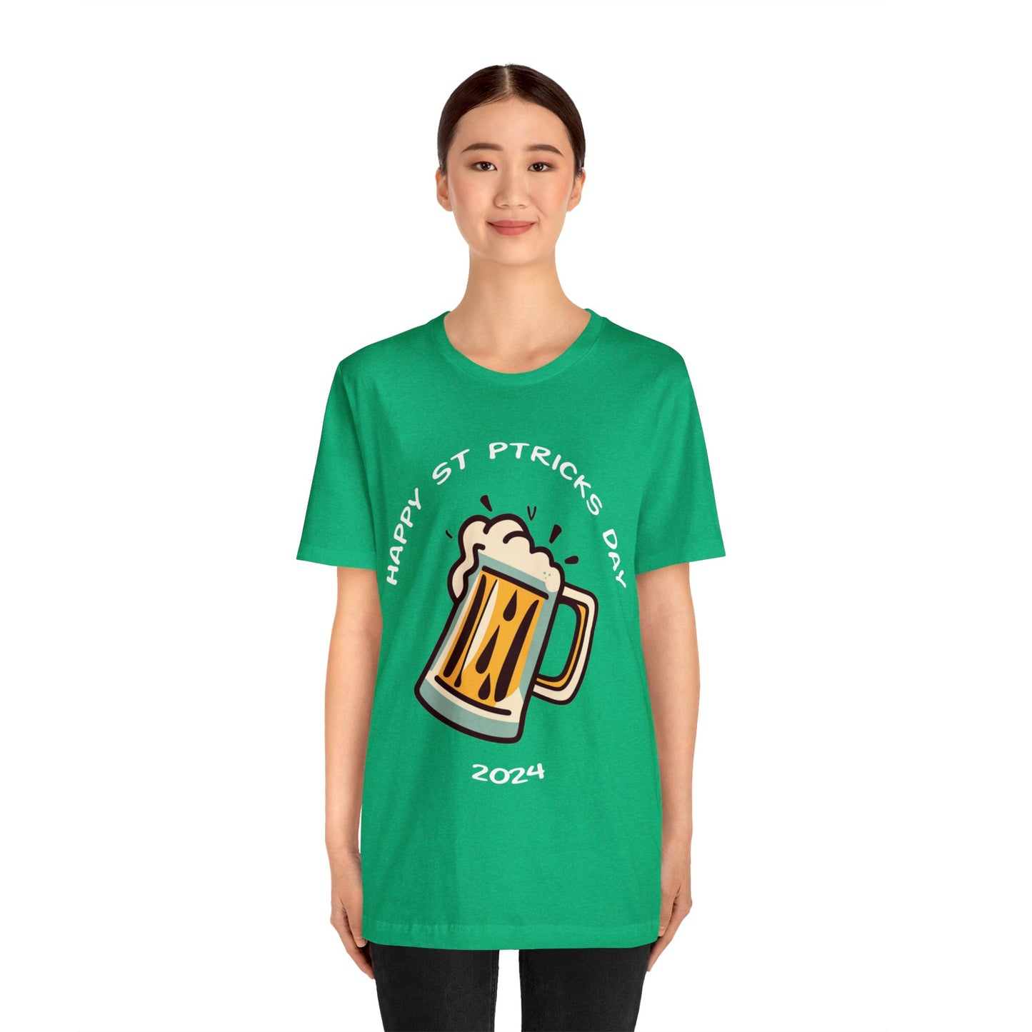 St Patrick's Day 2024 Beer Mug Green T- Shirt With Irish Toast On Back Party Shirt Bar Shirt Lucky Shirt Irish Luck Shirt Irish Toast Shirt