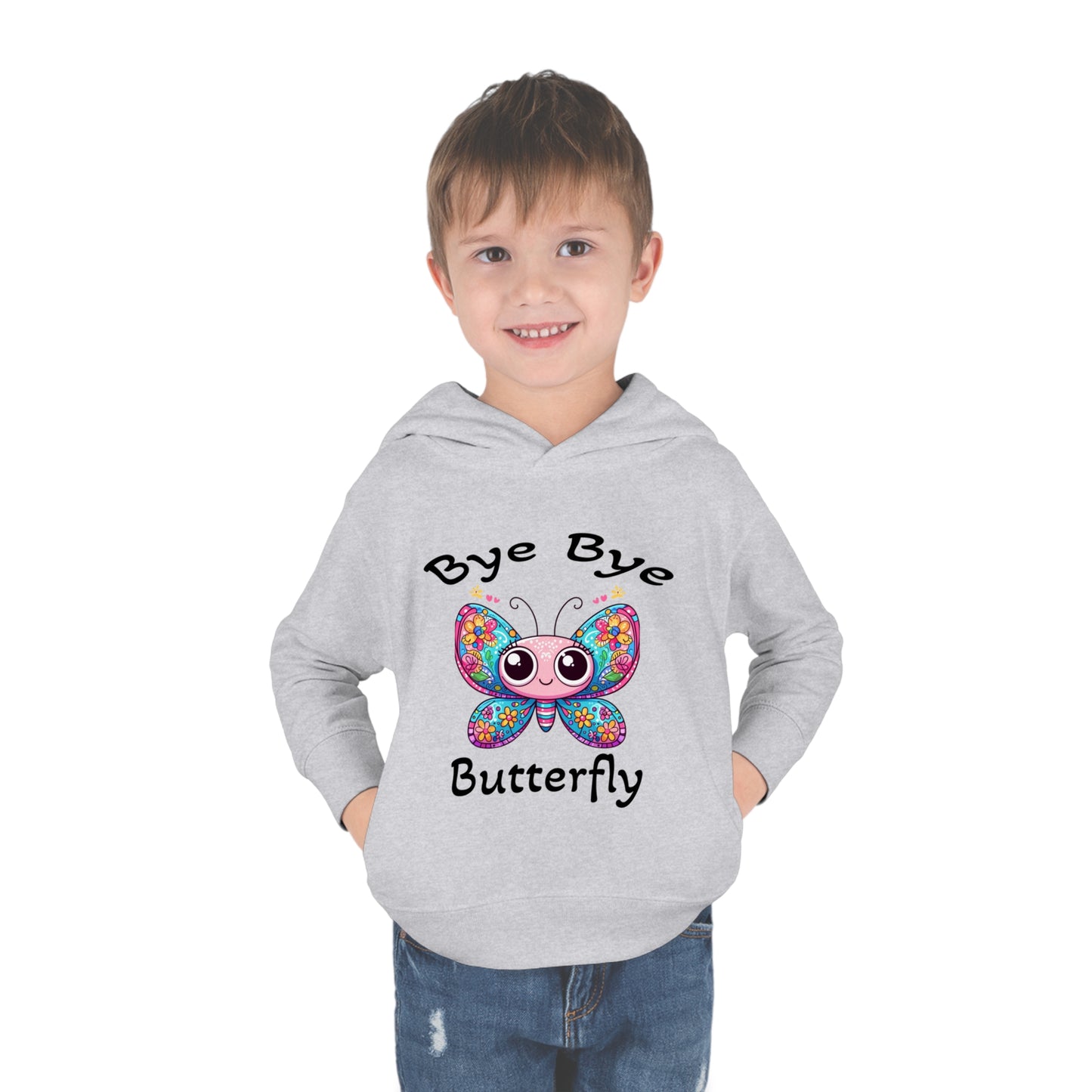 Fun Cute Toddler Hoodie with Cartoonish Butterfly Design, Perfect for Playtime Adventures! Stylish Sweet Grandchild Gift Warm Butterfly