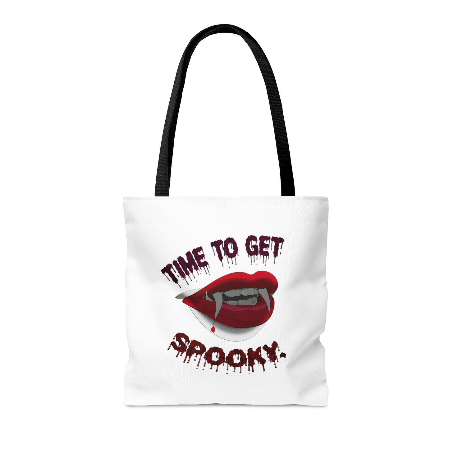 Halloween Large AOP Tote Bag - Time To Get Spooky. - Halloween Storage Tote - Gift Bag - Trick or Treat - Candy Bag - Halloween Treat Bags