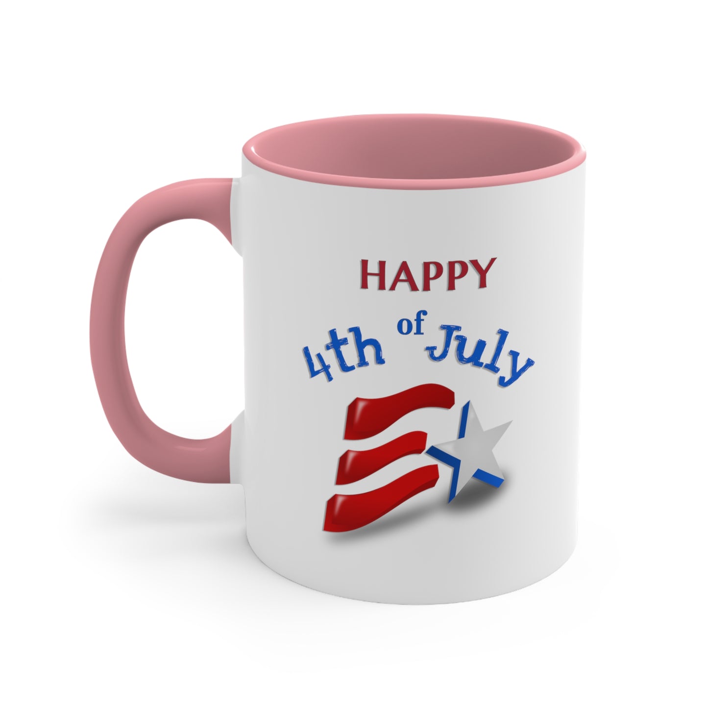 Fourth of July Coffee Mug - Happy 4th of July. - Independence Day, Patriotic Mug, Holiday Drinkware, Patriotic Cup