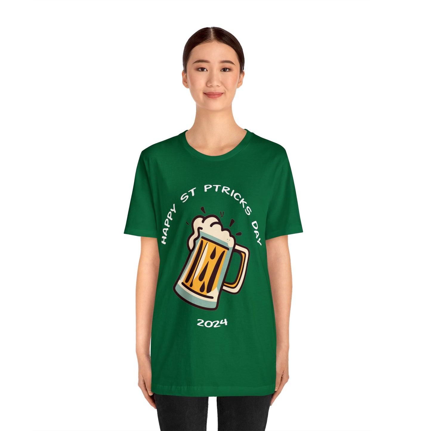 St Patrick's Day 2024 Beer Mug Green T- Shirt With Irish Toast On Back Party Shirt Bar Shirt Lucky Shirt Irish Luck Shirt Irish Toast Shirt