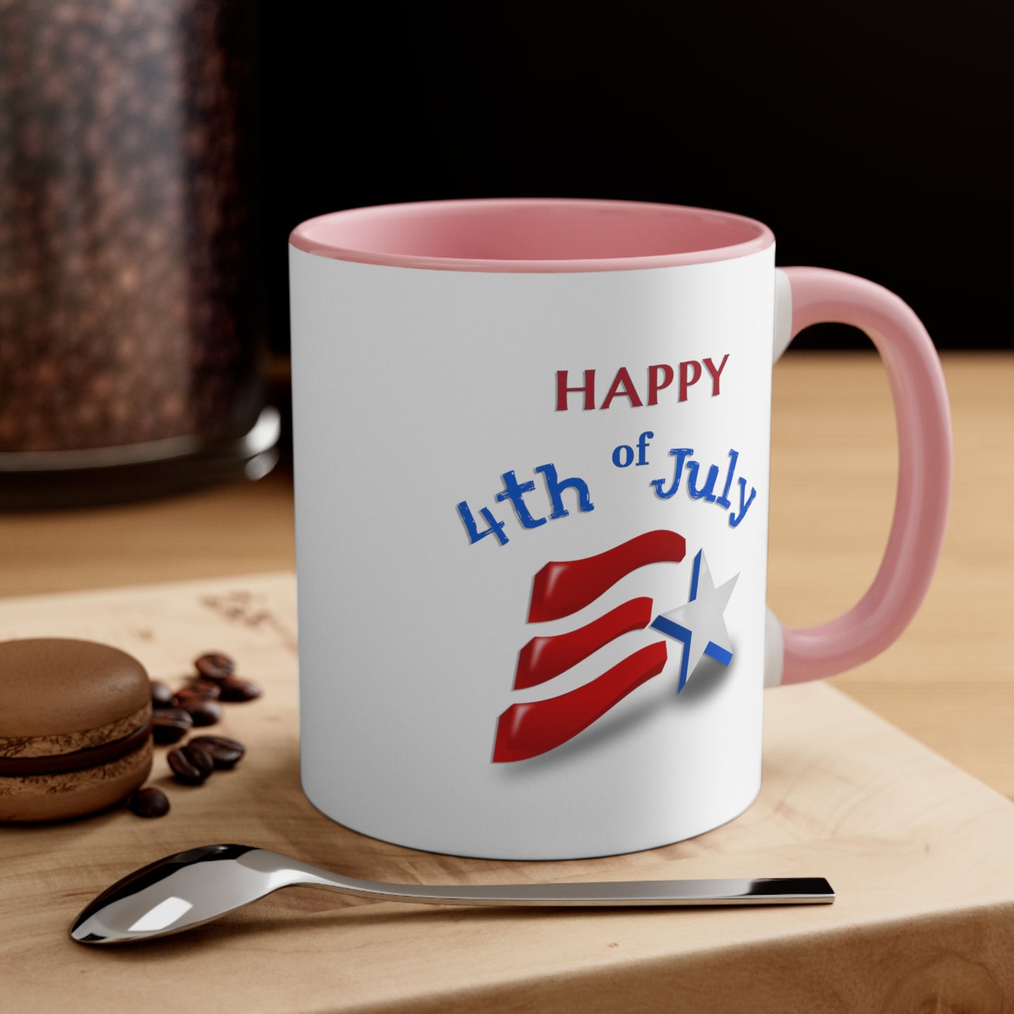 Fourth of July Coffee Mug - Happy 4th of July. - Independence Day, Patriotic Mug, Holiday Drinkware, Patriotic Cup