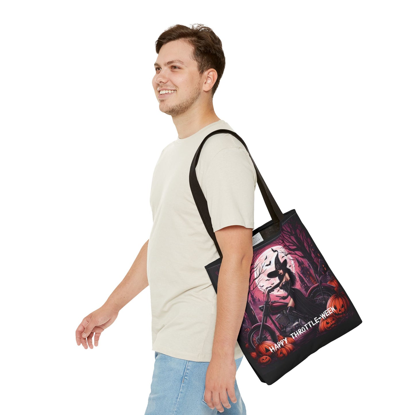 Enchanted Halloween Witch Reusable Tote Bag - Ride into Spooky Style!