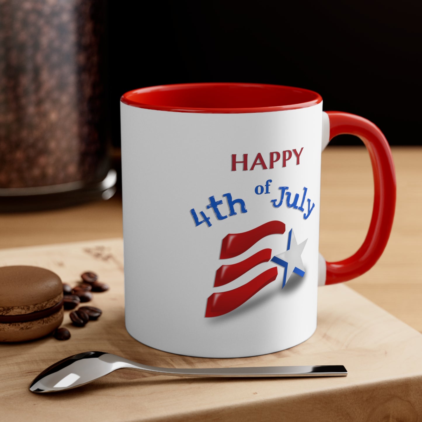 Fourth of July Coffee Mug - Happy 4th of July. - Independence Day, Patriotic Mug, Holiday Drinkware, Patriotic Cup