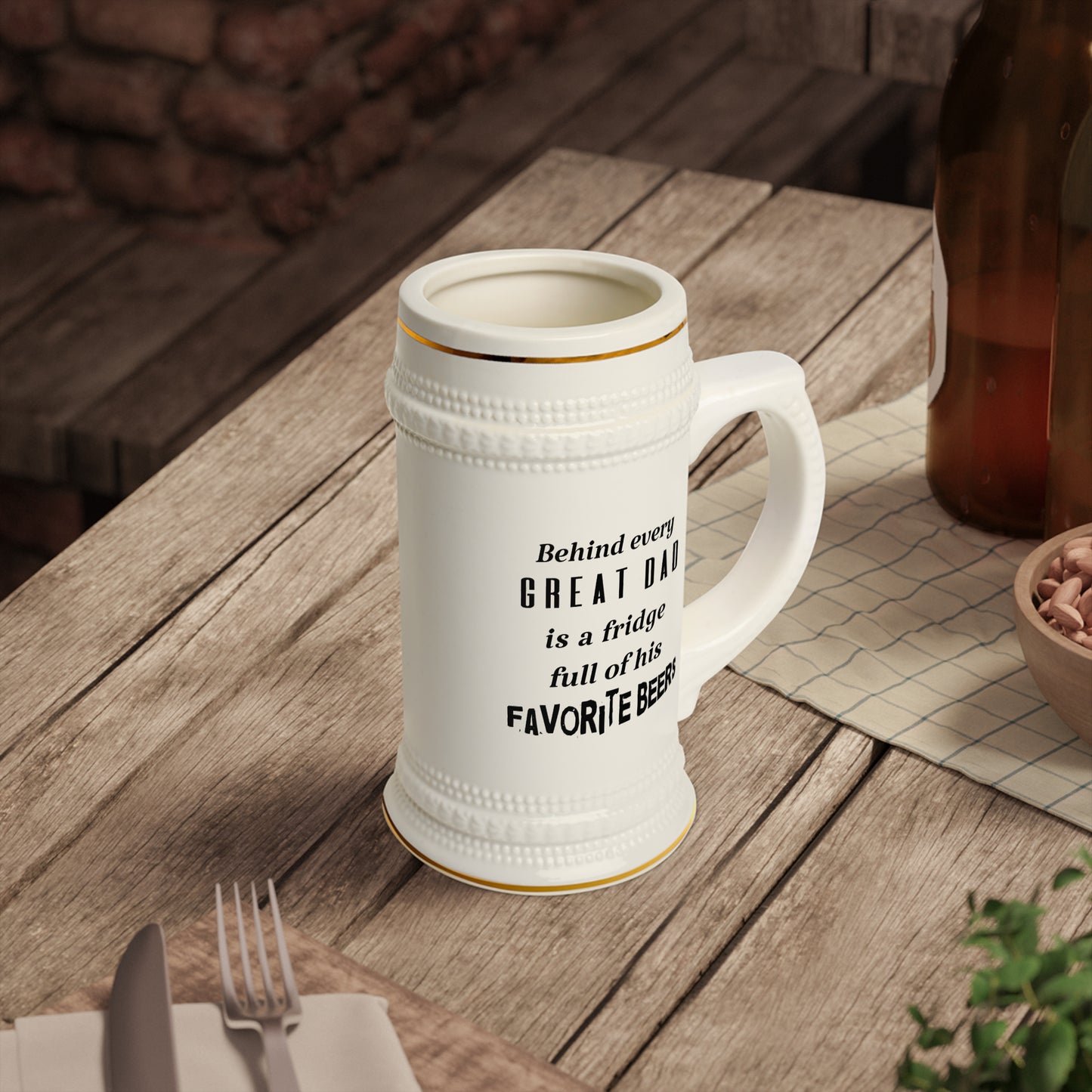 Father's Day Beer Stein - Behind every great dad is a fridge full of his favorite beers.