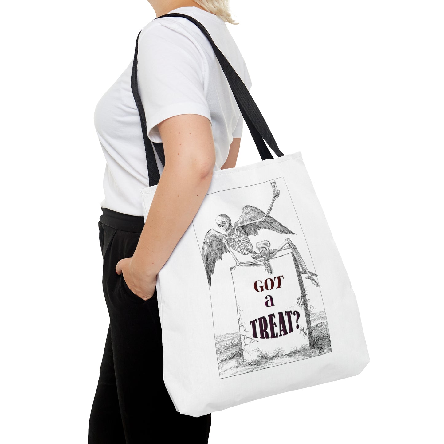 Halloween Large AOP Tote Bag - Got A Treat? - Trick or Treat - Candy Bag - Gift Bag - Spooky Season