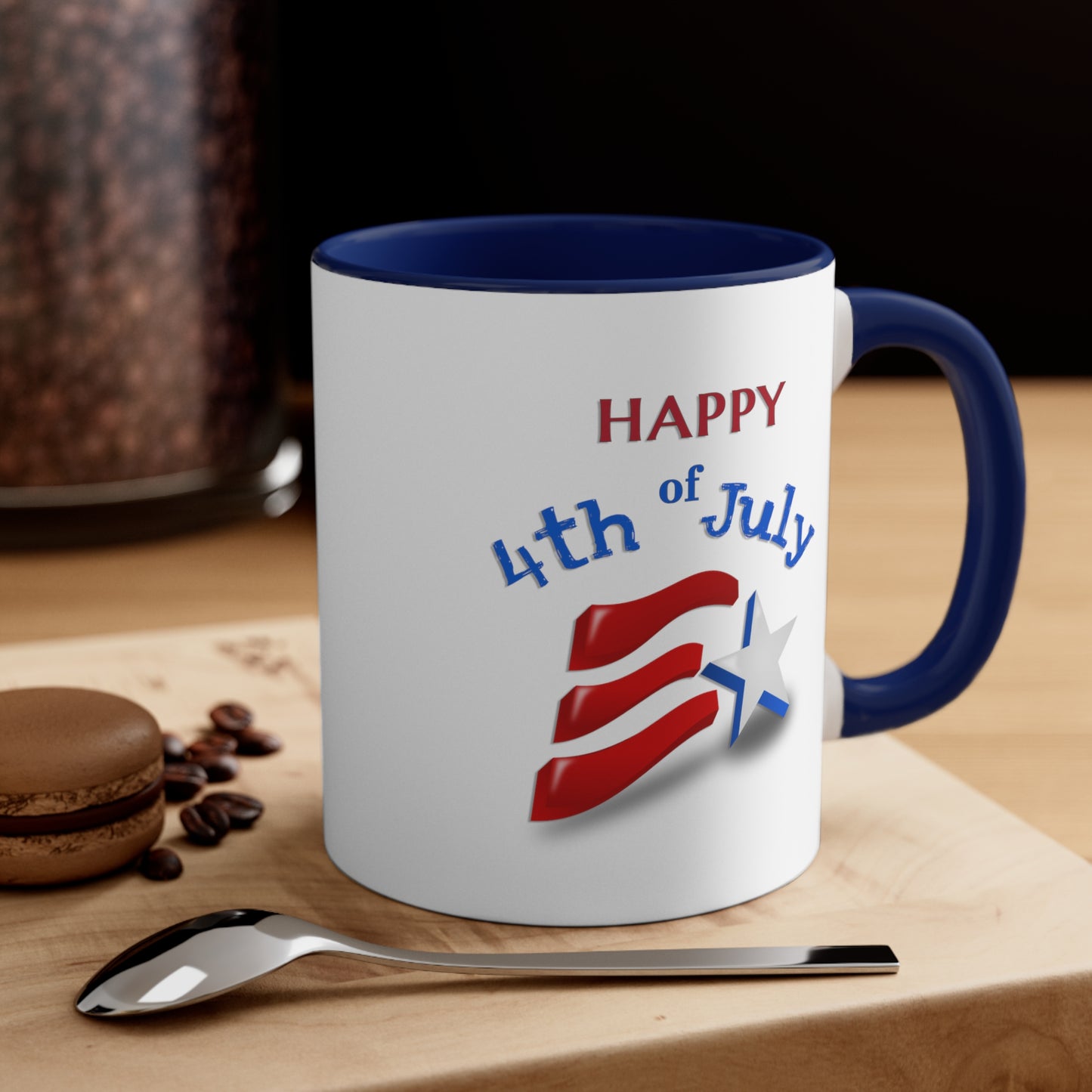 Fourth of July Coffee Mug - Happy 4th of July. - Independence Day, Patriotic Mug, Holiday Drinkware, Patriotic Cup