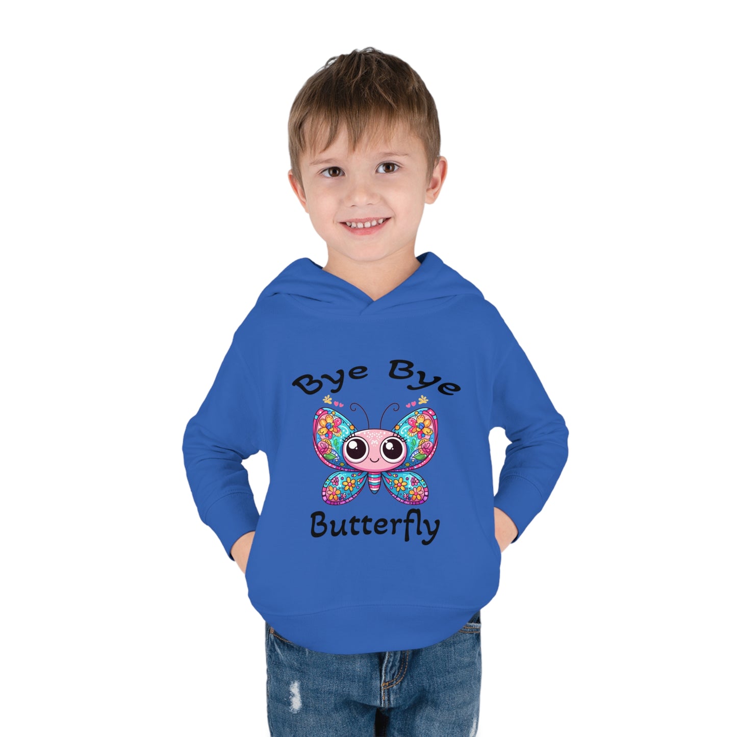 Fun Cute Toddler Hoodie with Cartoonish Butterfly Design, Perfect for Playtime Adventures! Stylish Sweet Grandchild Gift Warm Butterfly