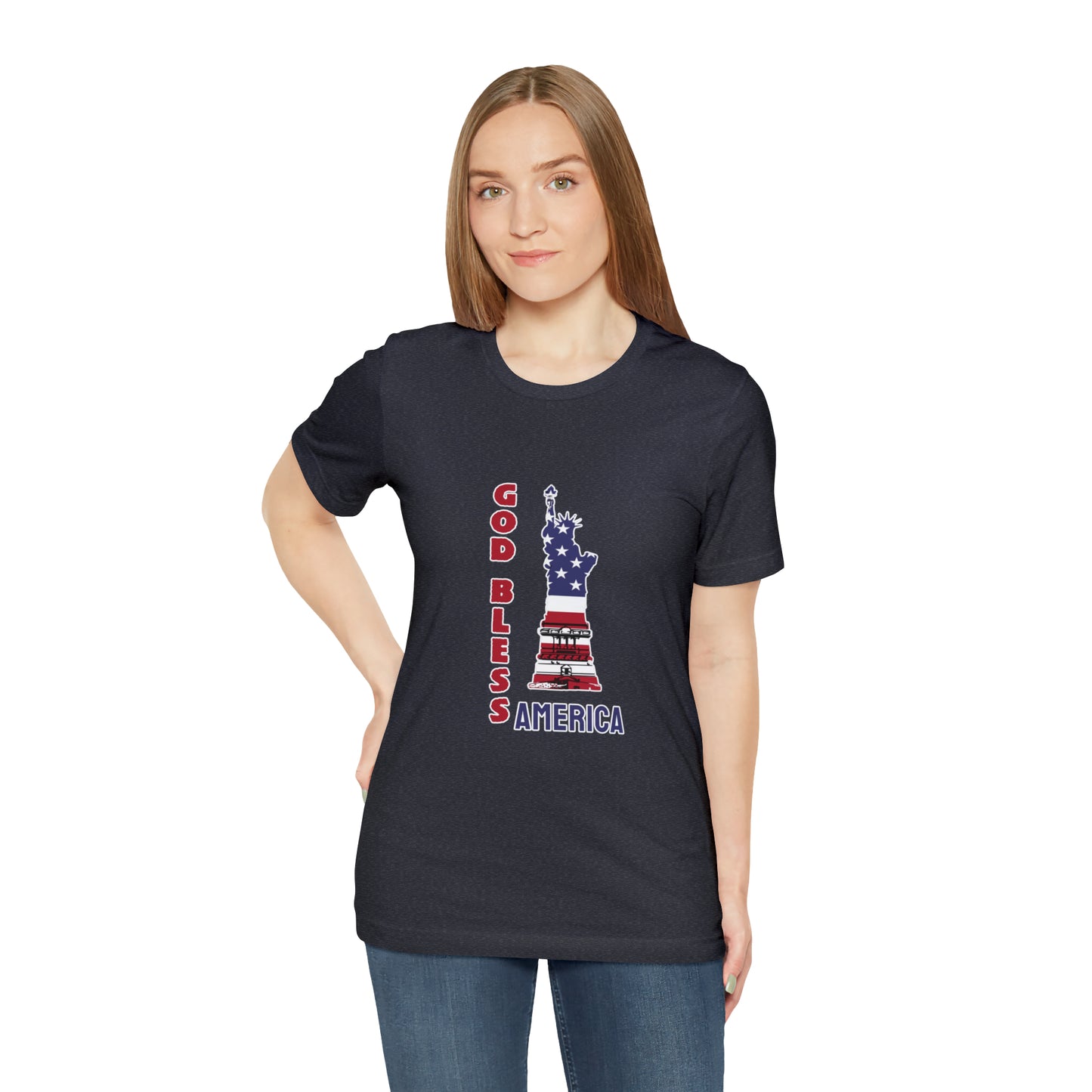 Fourth of July Short Sleeve T-Shirt - God Bless America. Independence Day, Patriotic Shirt, American Pride, Holiday Fashion