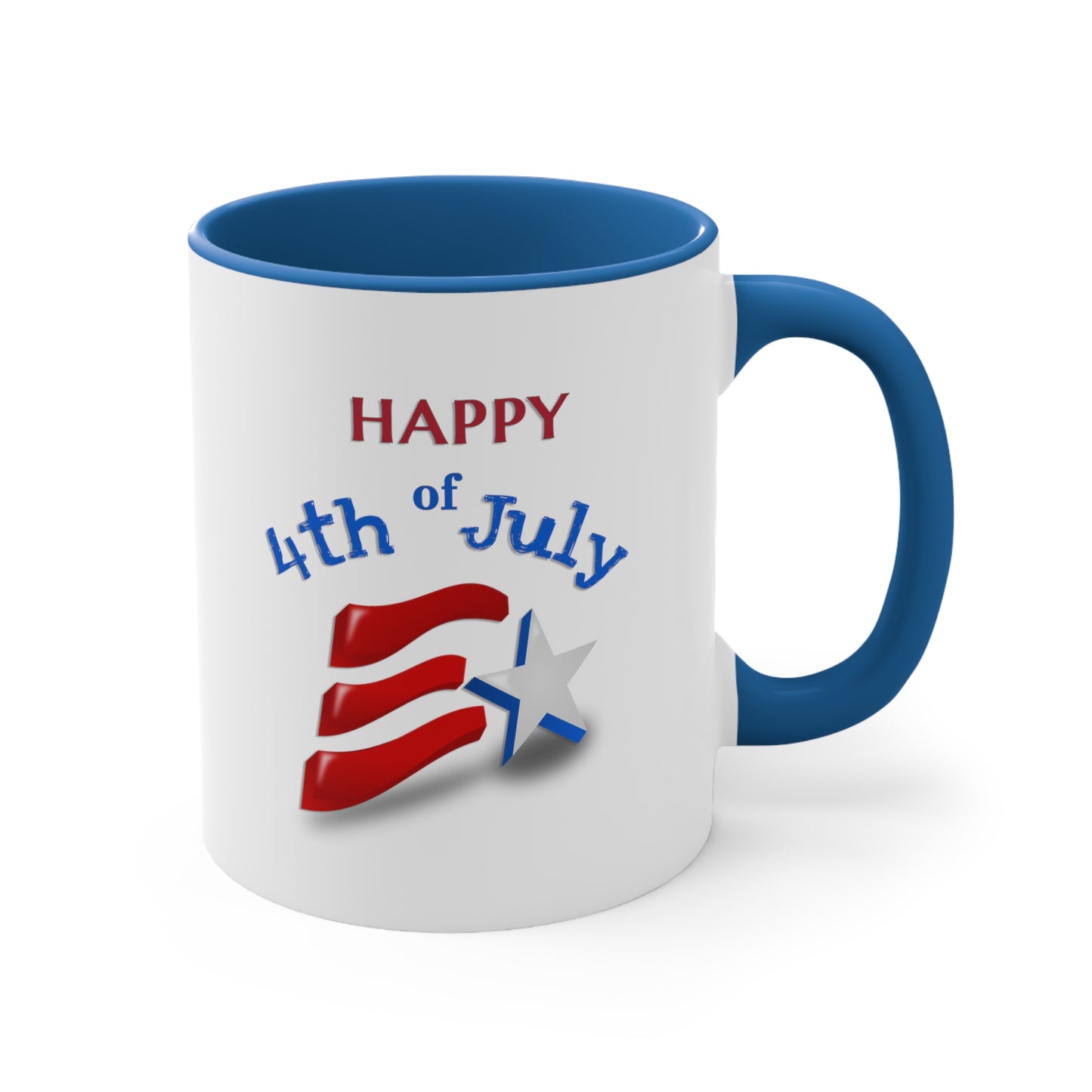 Fourth of July Coffee Mug - Happy 4th of July. - Independence Day, Patriotic Mug, Holiday Drinkware, Patriotic Cup