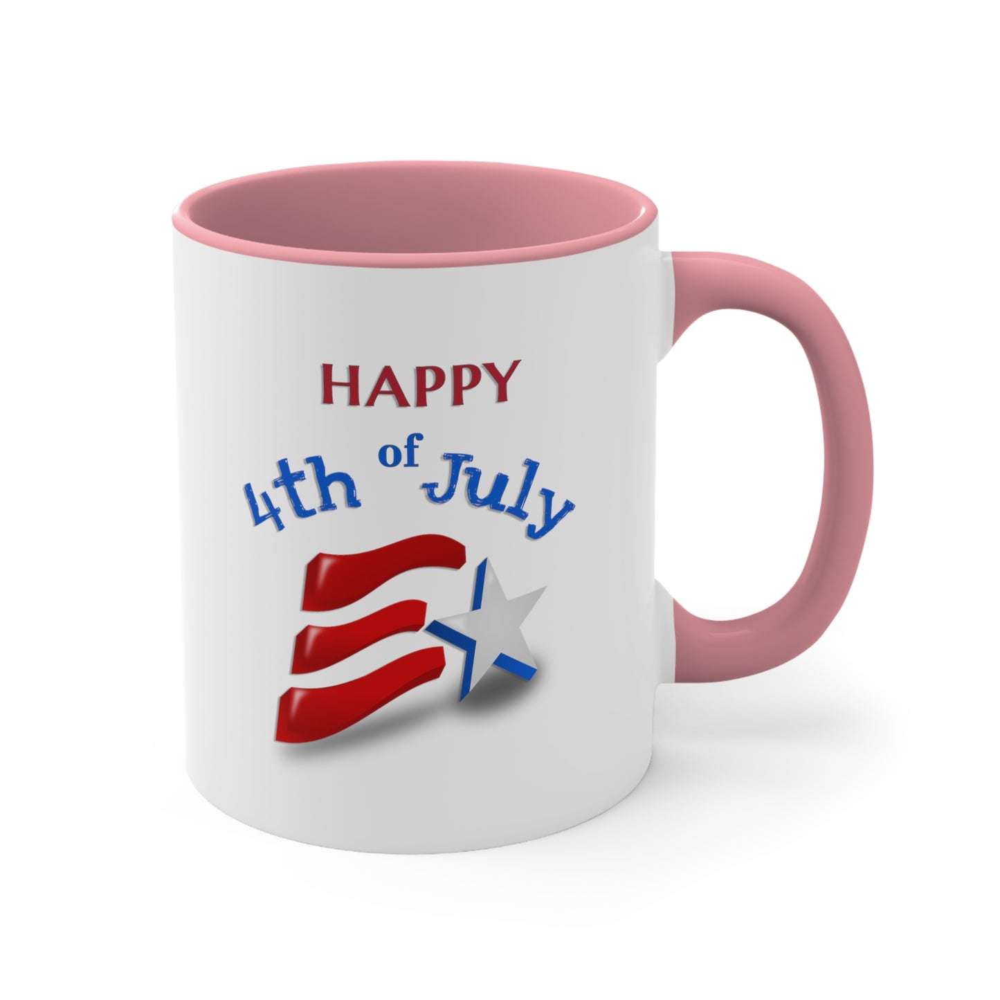 Fourth of July Coffee Mug - Happy 4th of July. - Independence Day, Patriotic Mug, Holiday Drinkware, Patriotic Cup