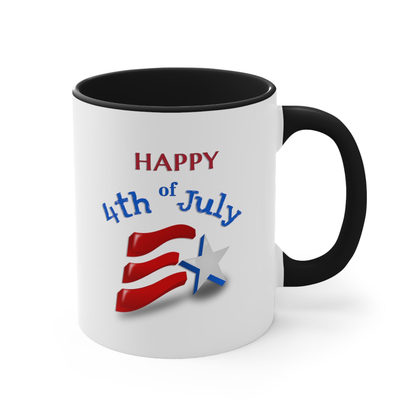 Fourth of July Coffee Mug - Happy 4th of July. - Independence Day, Patriotic Mug, Holiday Drinkware, Patriotic Cup