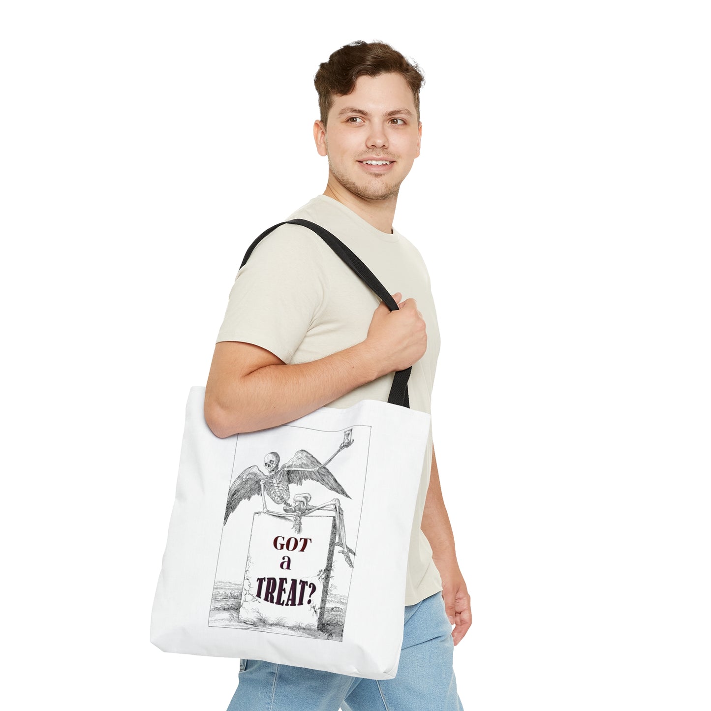 Halloween Large AOP Tote Bag - Got A Treat? - Trick or Treat - Candy Bag - Gift Bag - Spooky Season