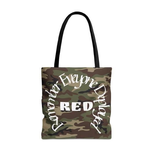 Remember Everyone Deployed Reusable Woodland Tote Bag US Army Deployment Navy Marines Coast Guard Eco Friendly