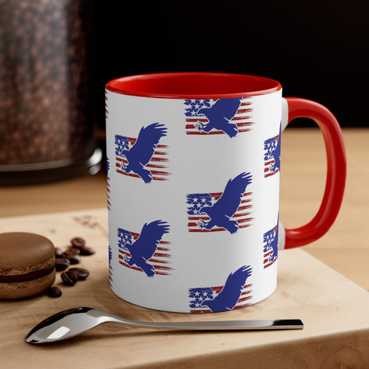 Fourth of July Coffee Mug - Bald Eagle, American Flag - Patriotic Mug, Freedom Mug, 11oz Mug, Independence Day, Sublimation