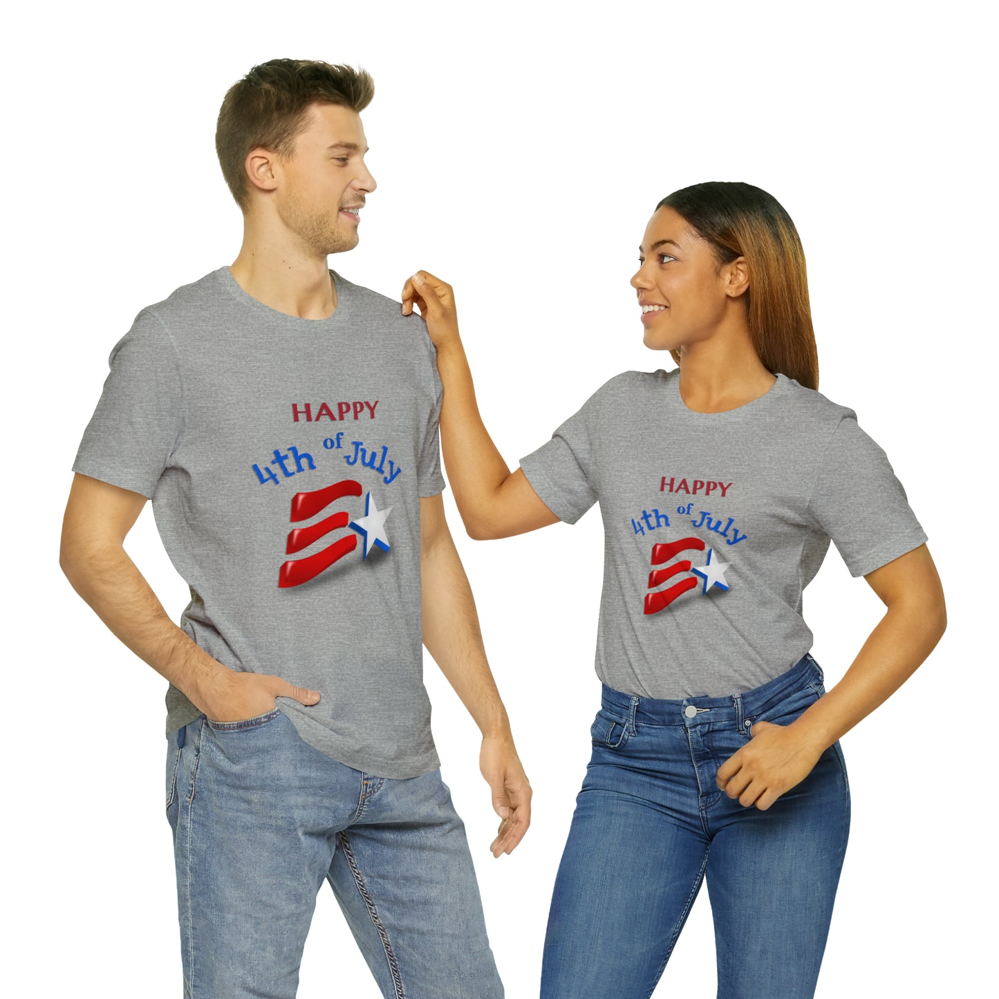 Fourth of July Short Sleeve T-Shirt - Happy 4th of July. Independence Day, Patriotic Fashion, Celebratory T-shirt, American Pride