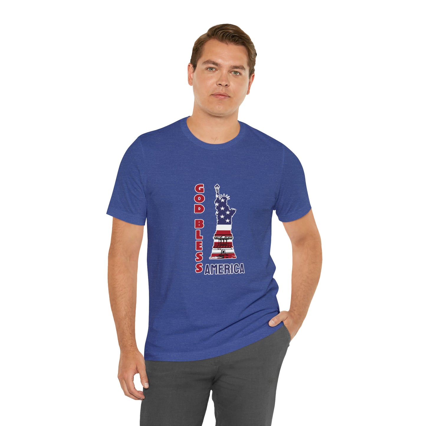 Fourth of July Short Sleeve T-Shirt - God Bless America. Independence Day, Patriotic Shirt, American Pride, Holiday Fashion