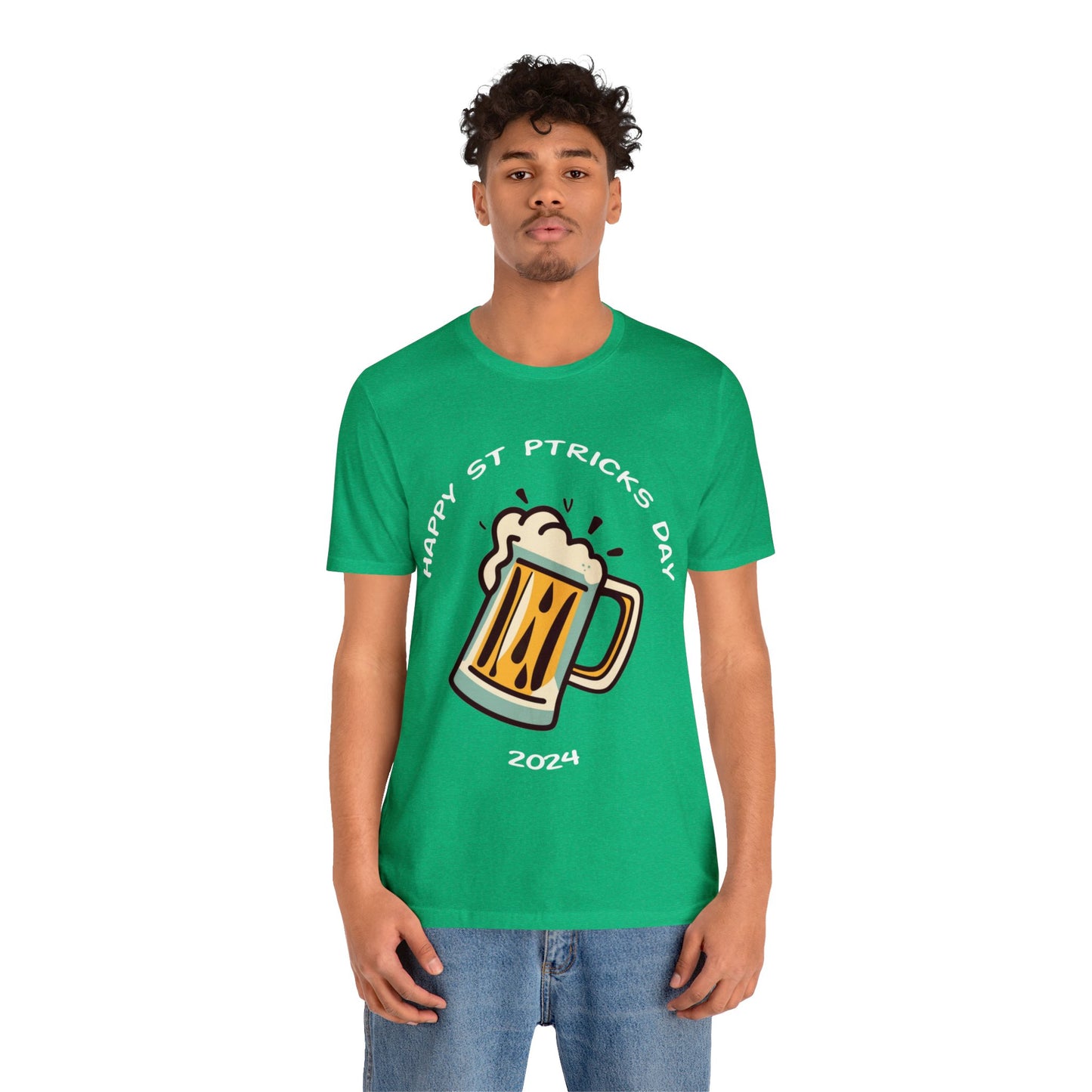 St Patrick's Day 2024 Beer Mug Green T- Shirt With Irish Toast On Back Party Shirt Bar Shirt Lucky Shirt Irish Luck Shirt Irish Toast Shirt